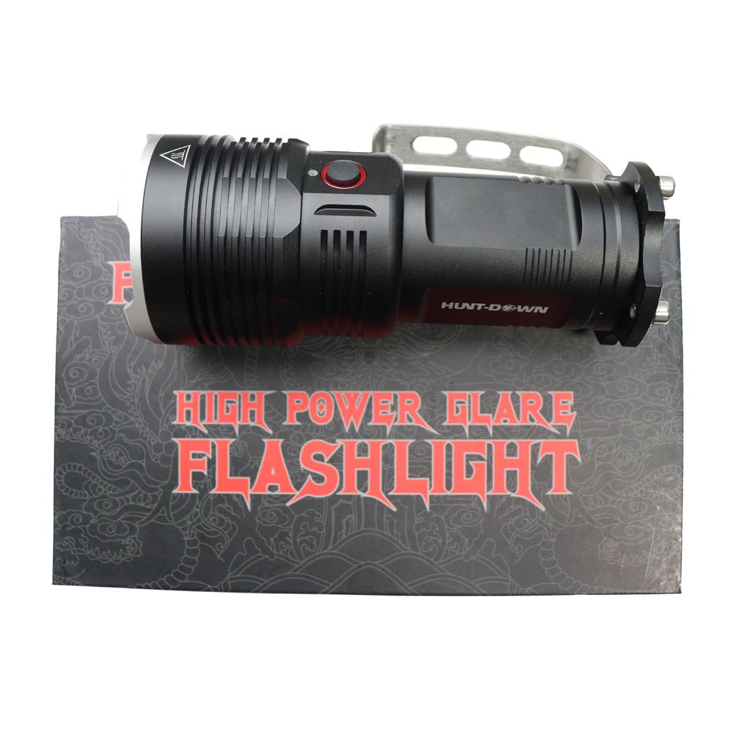 Hunt-Down Black 3000 Lumens Indoor Outdoor Reflector Flashlight With Handle image