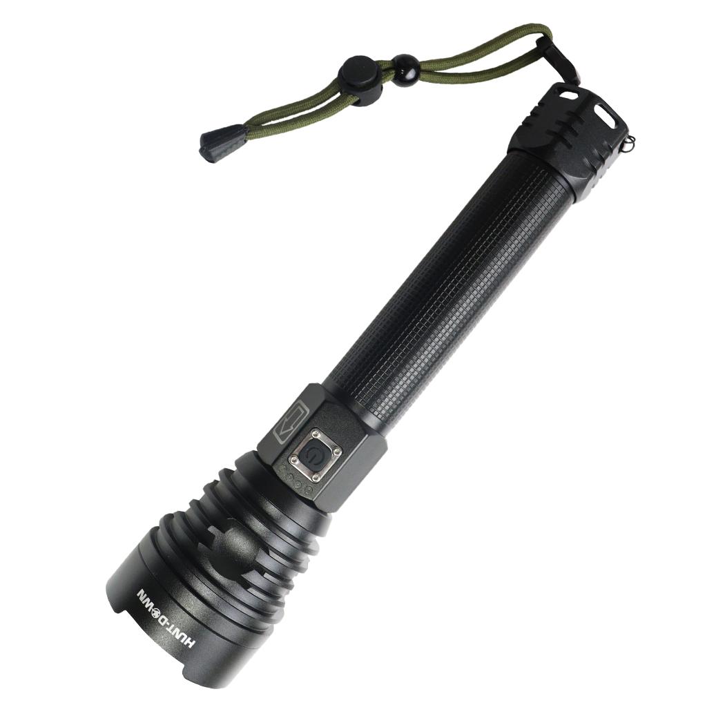 Hunt-Down Top Bright Focus High Powered 2500 Lumens Self-Defence Black Flashlight  image