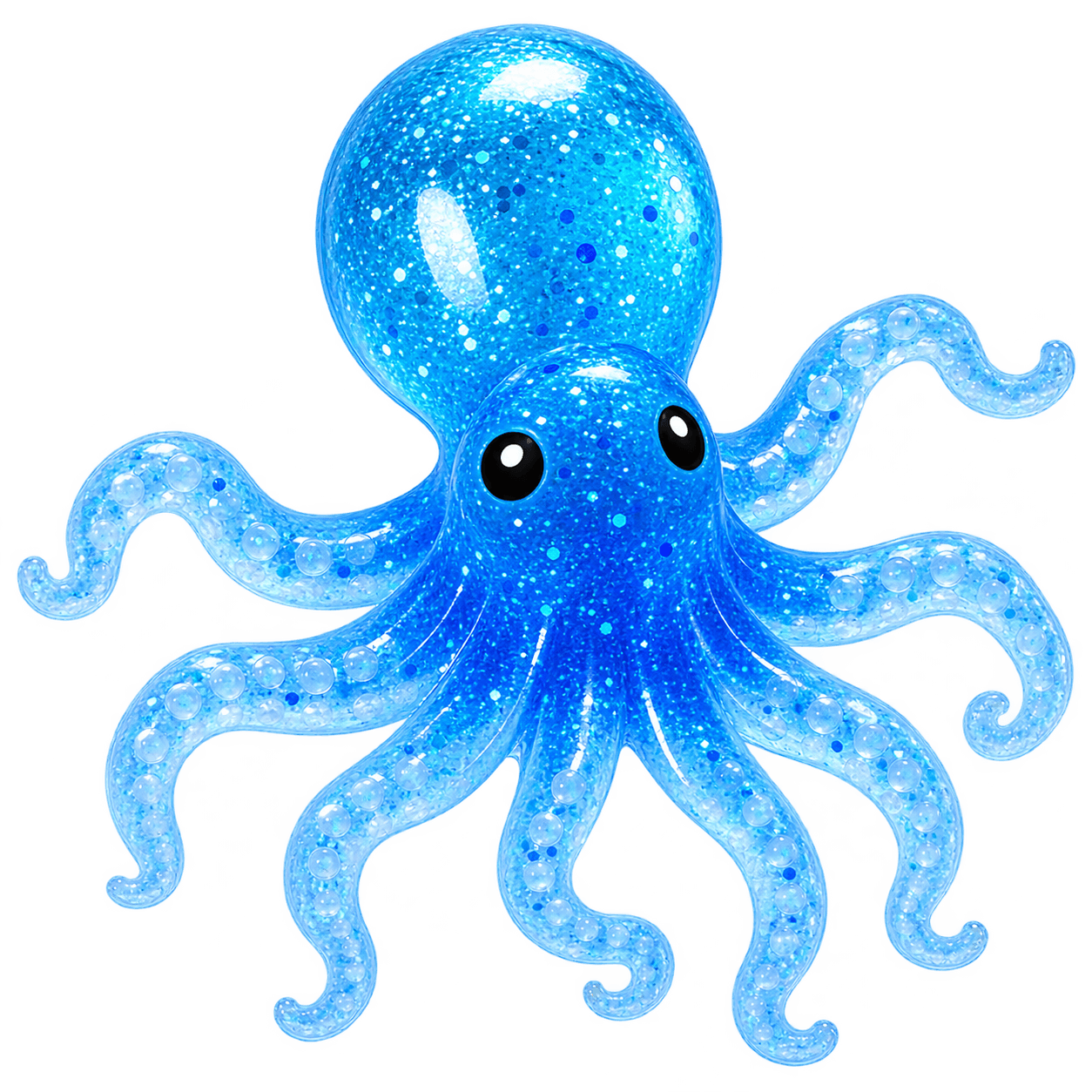 Glitter Octopus Stress Relief Squishy – Assorted – 12 Pcs Wholesale Box image