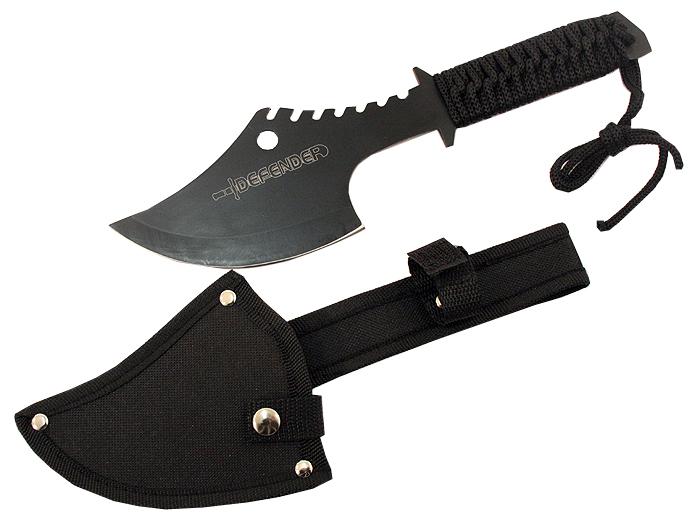 11.5 Inch Defender Tactical Throwing Axe Black with Sheath Ninja Hatchet Knife image