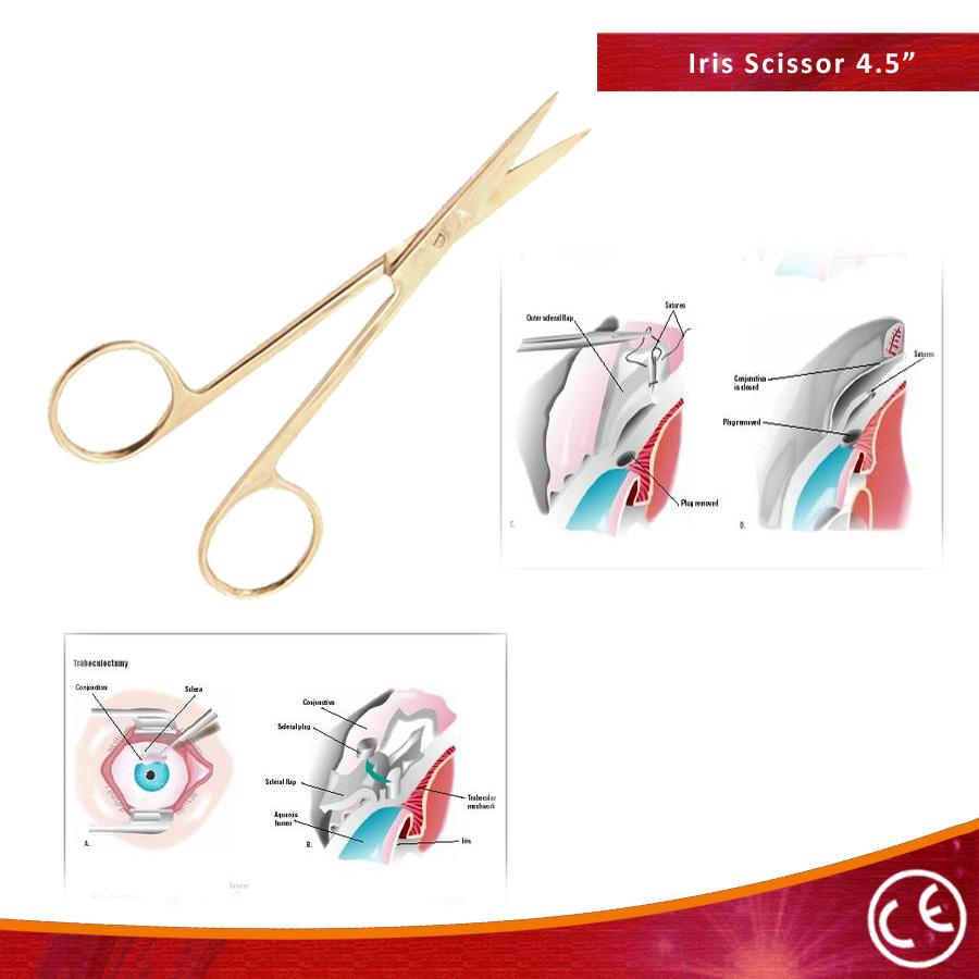 4.5 Inch Iris Scissors Straight Brand New Stainless Steel image