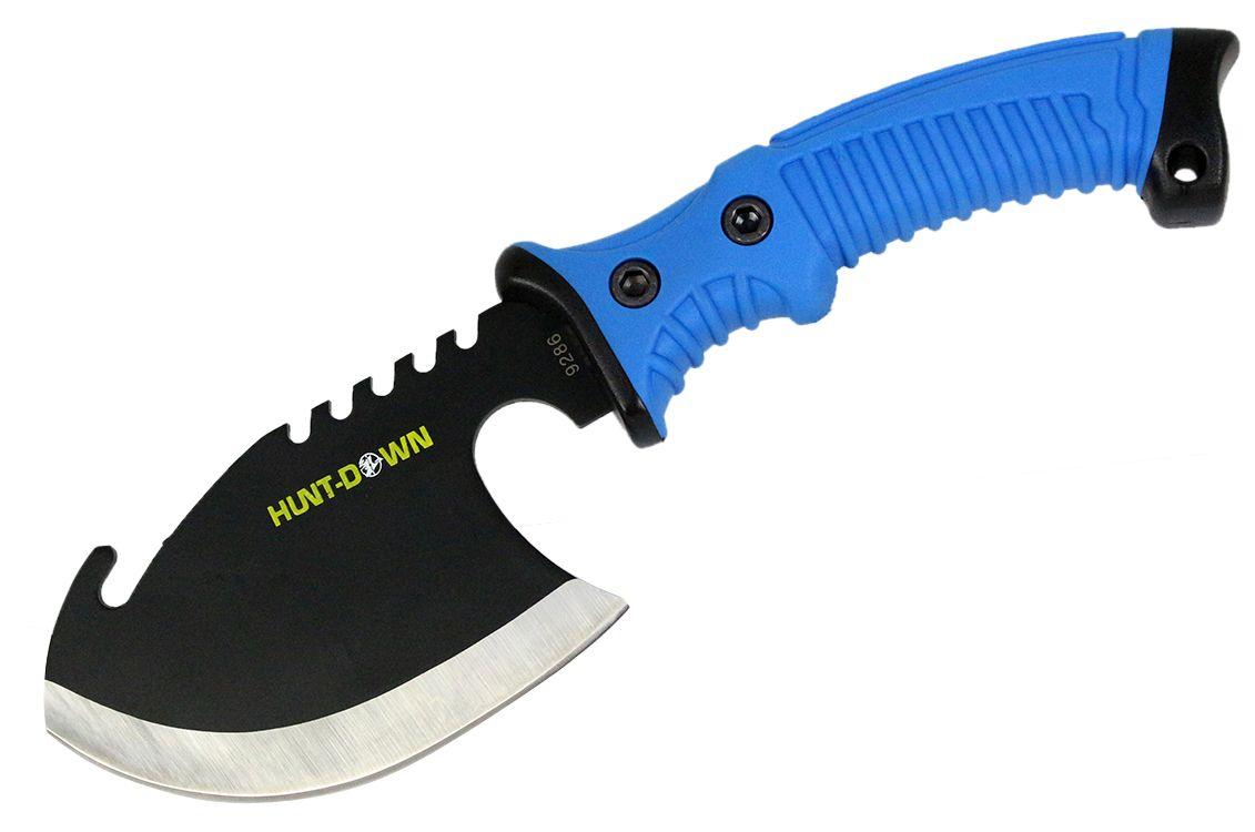 10.5 Inch Hunt-Down Axe Throwing Hatchet Gut Hook Serrated Edge Rubber Grip W/ Sheath image