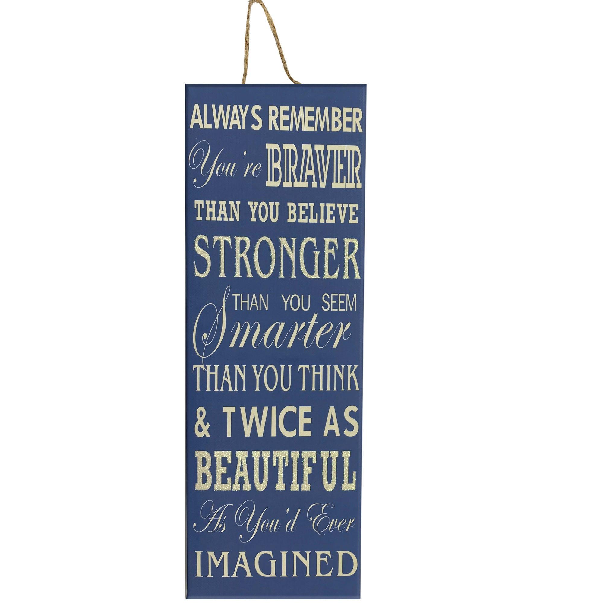 Blue "Always Remember" Wall Canvas Decor image