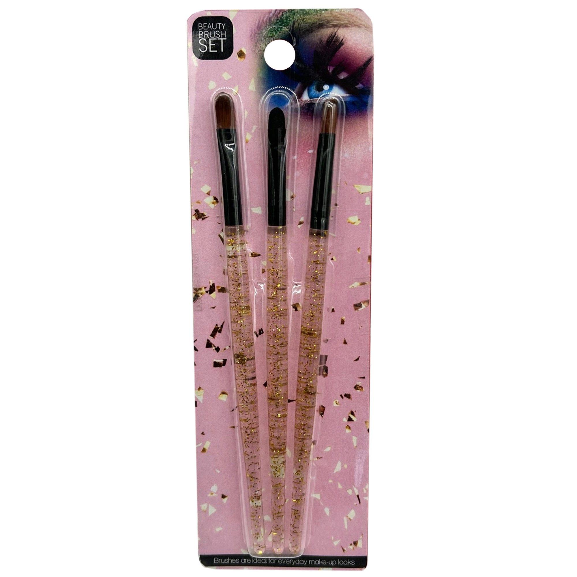 3 Pack Beauty Brush Set with Glitter Handles image