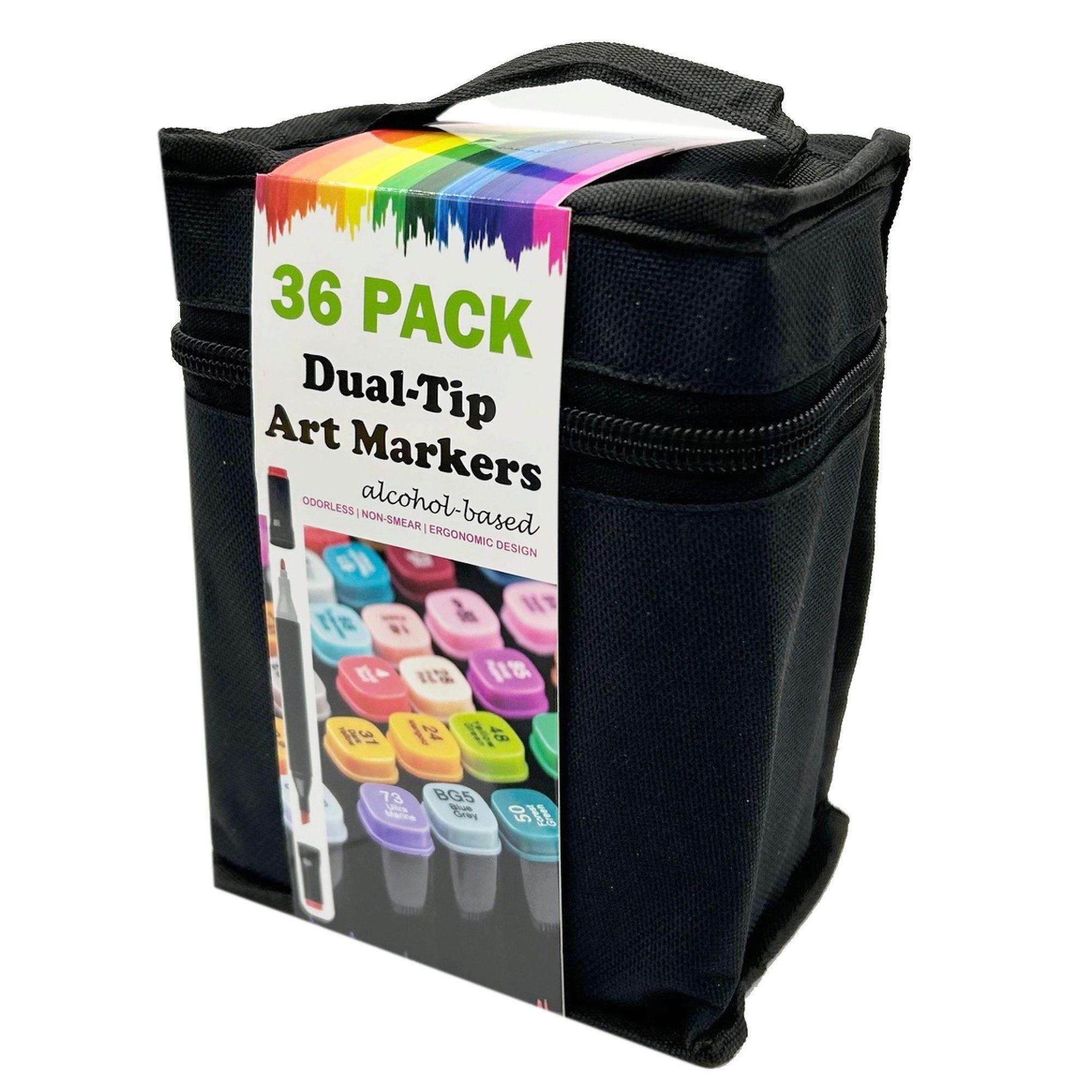 36 Piece Dual Tip Art Markers Set in Assorted Colors with Case image