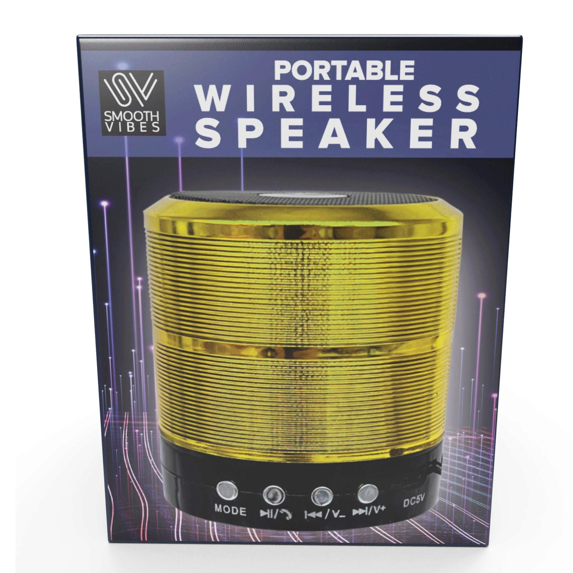 2.75" Mini Wireless Portable Speaker Gold Silver Assorted image