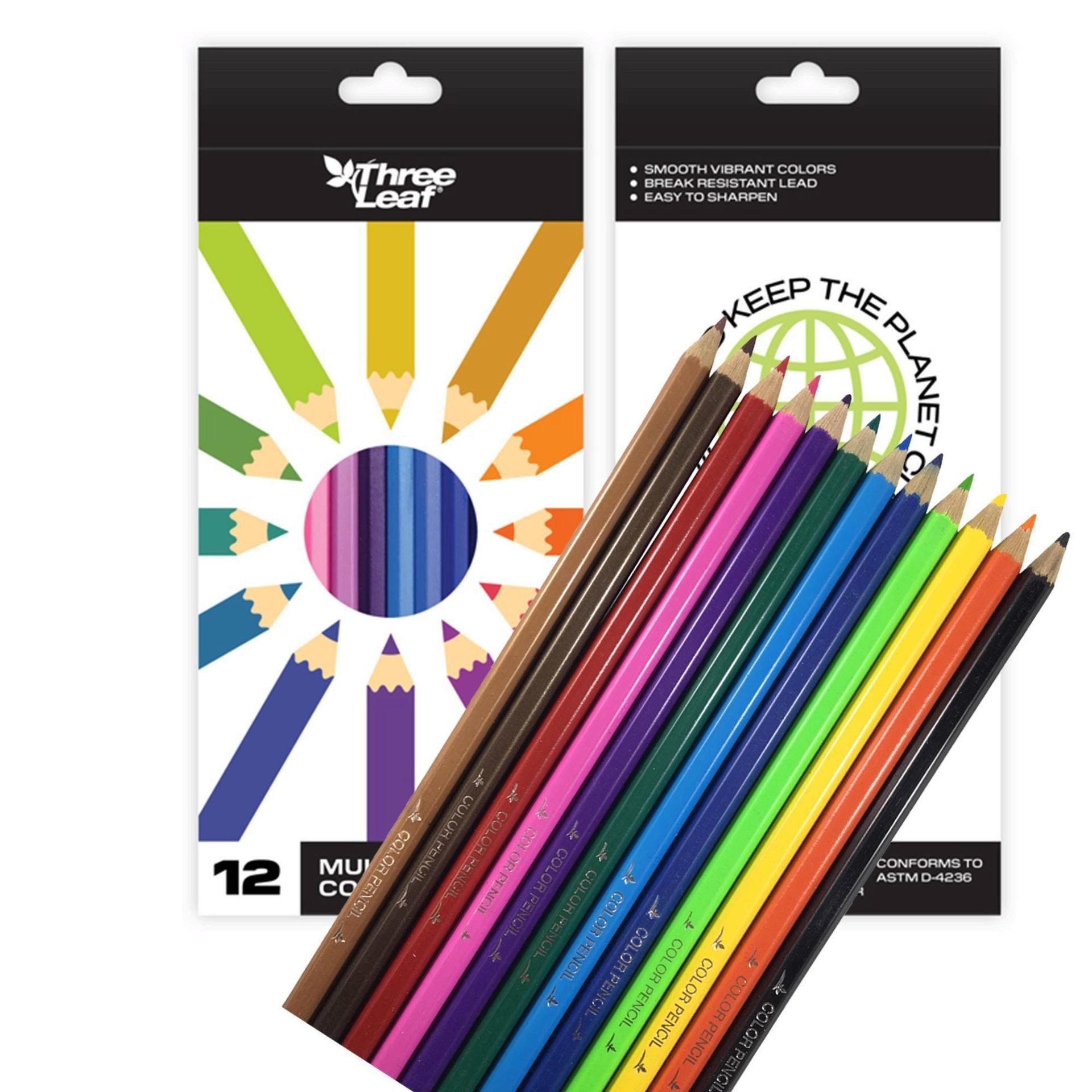 Three Leaf 12 Pack Multicolor Colored Pencils image