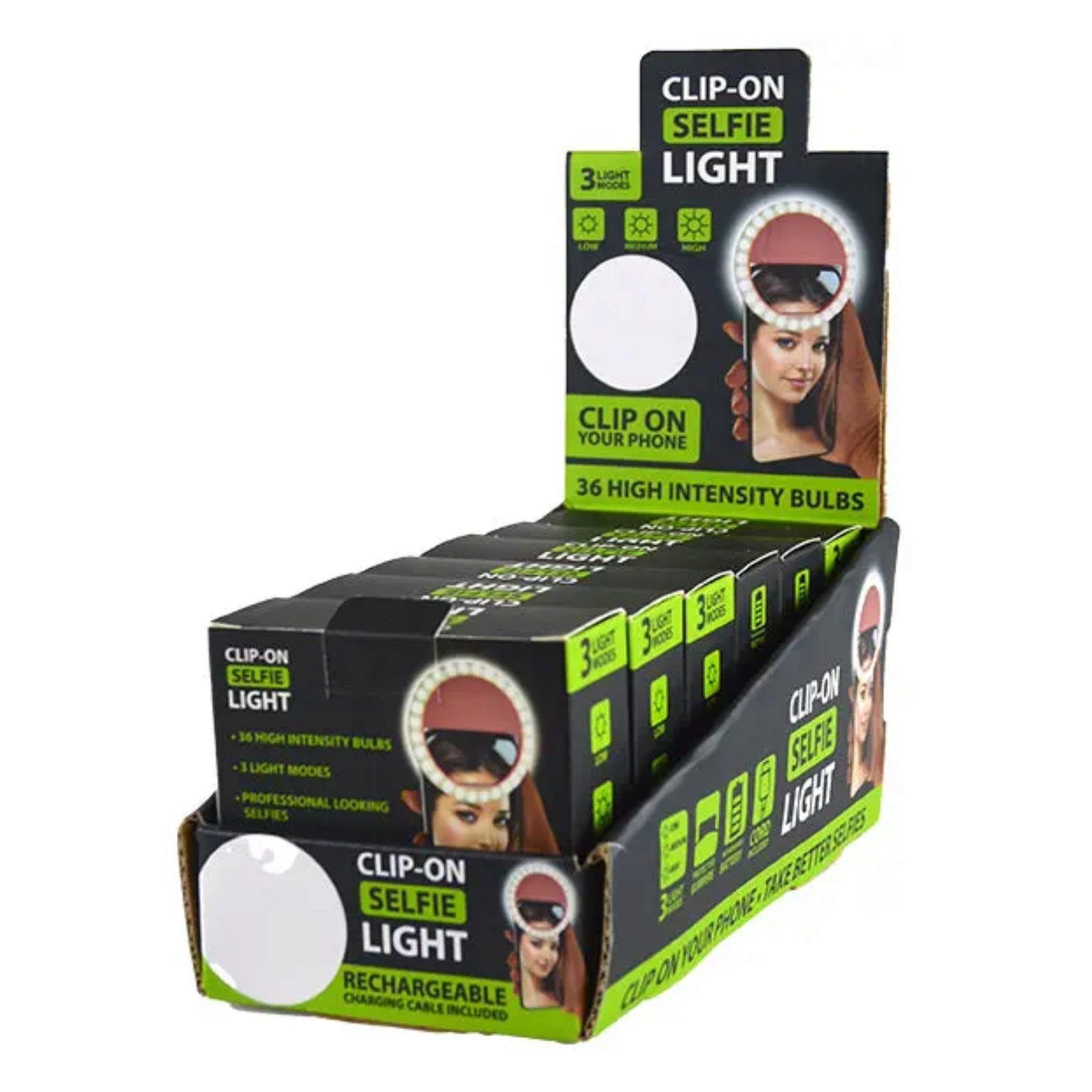 Rechargeable Clip-On Selfie Light with 3 Light Modes in PDQ Display image