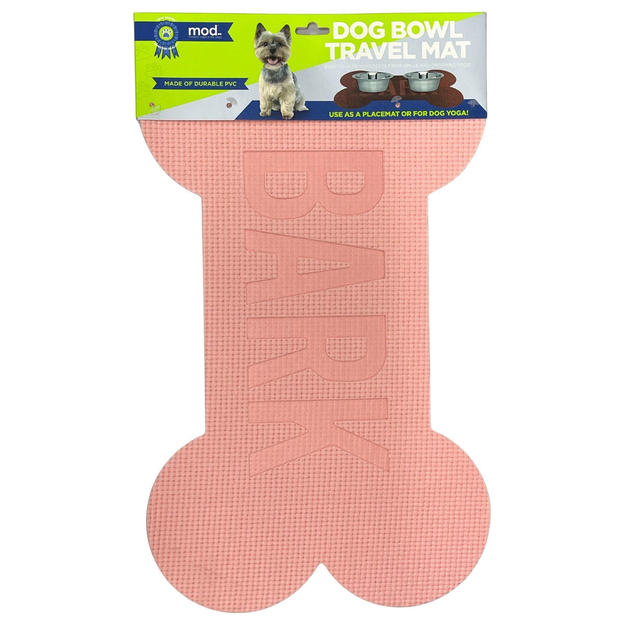 Mod Dog 24"x16" Bone Shaped Feeding Mat in Coral image