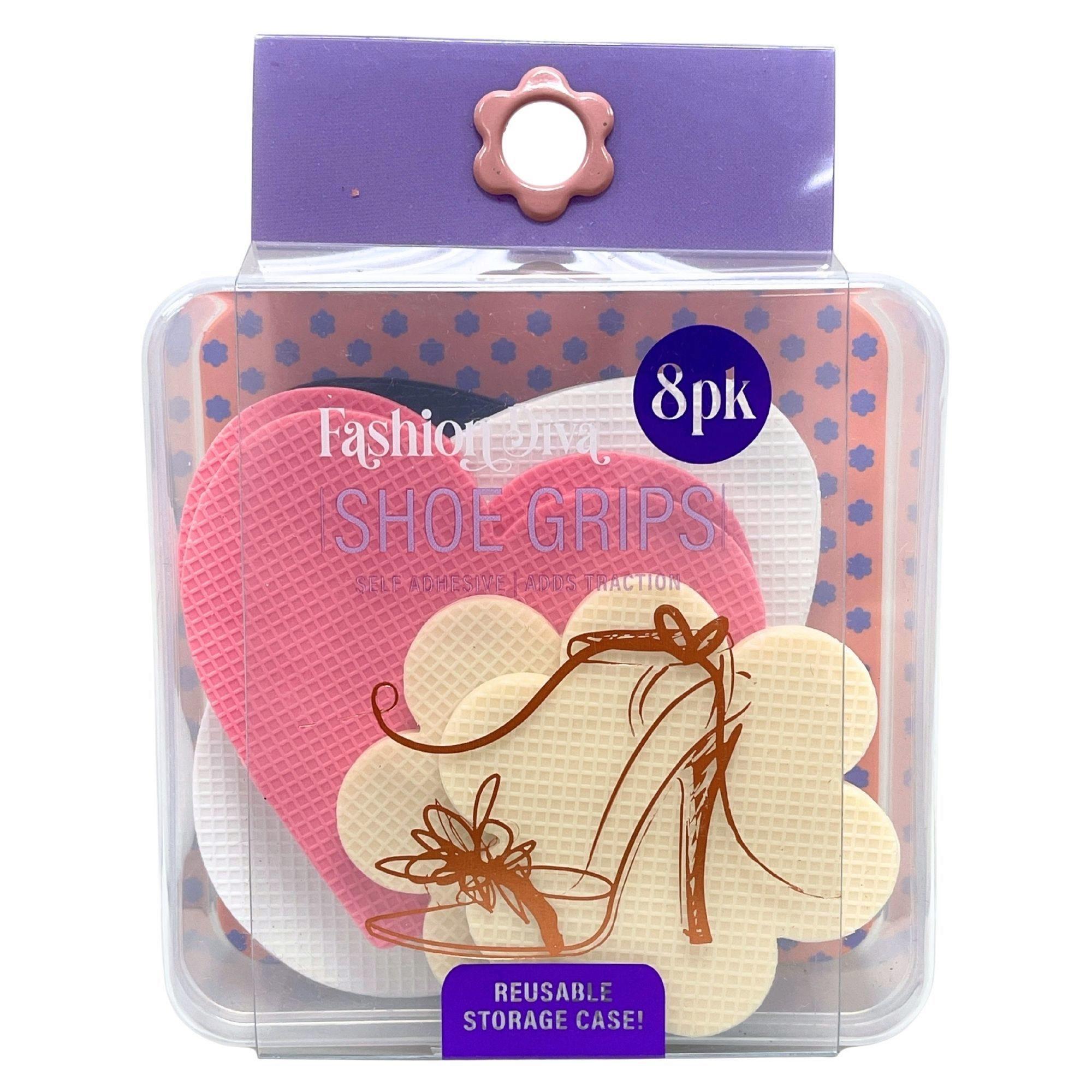 Fashion Diva 8 Pack Cute Adhesive Shape Shoe Grips in Storage Case image