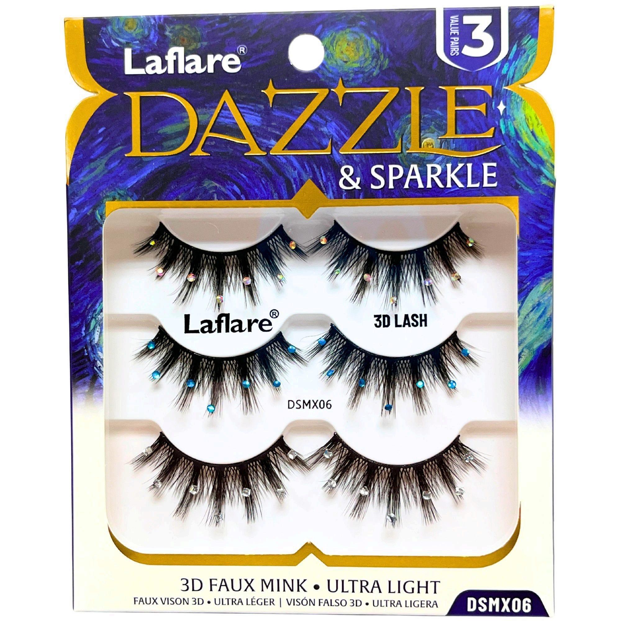 LaFlare Dazzle & Sparkle 3D Gem Enhanced 3 Pack Lashes image