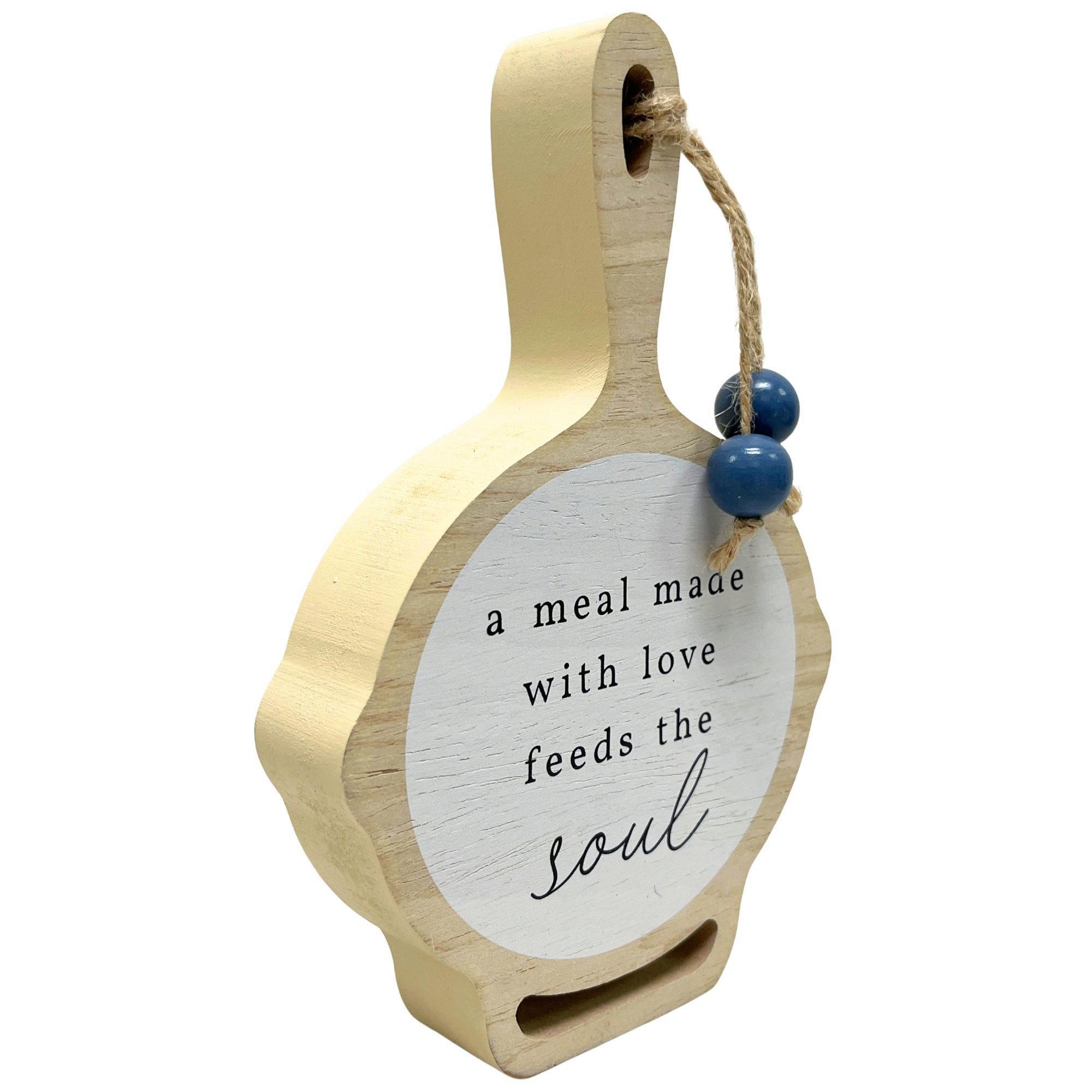 4.5" x 7.5" Natural MDF Frying Pan Kitchen Home Décor Figure image