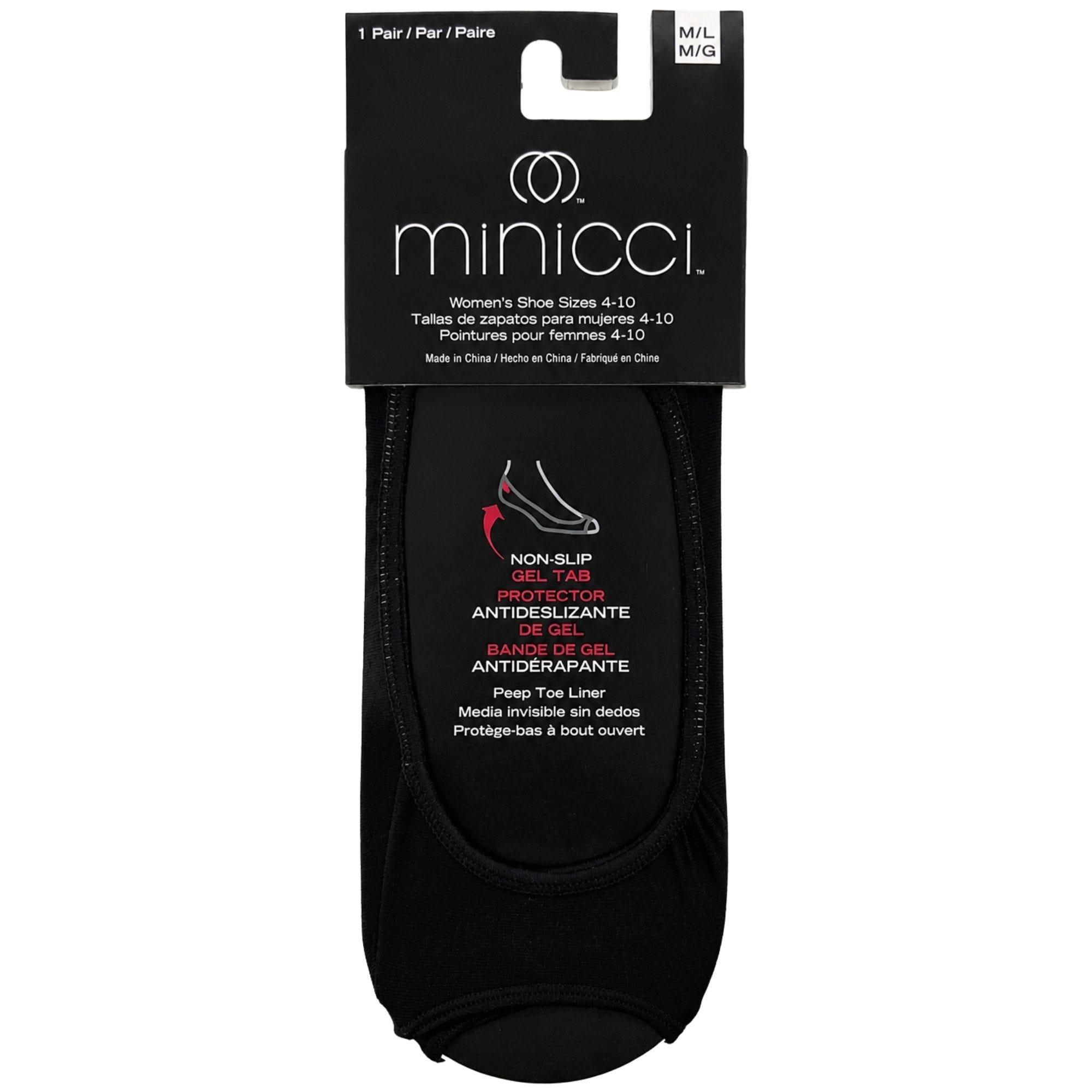 Minicci 1 Pack Black Liner Socks w/ Gel Tab Size M/L 4-10 image