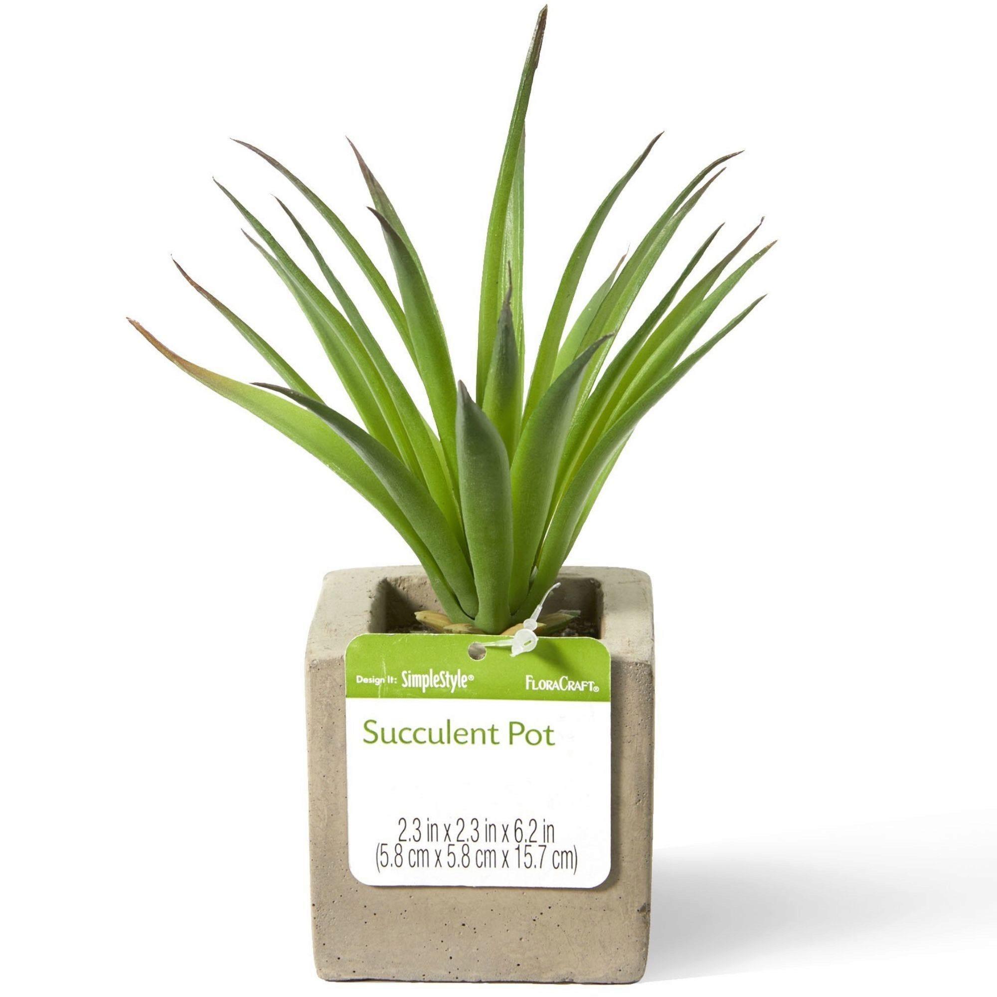 Decorative Faux Succulent in Cement Pot image