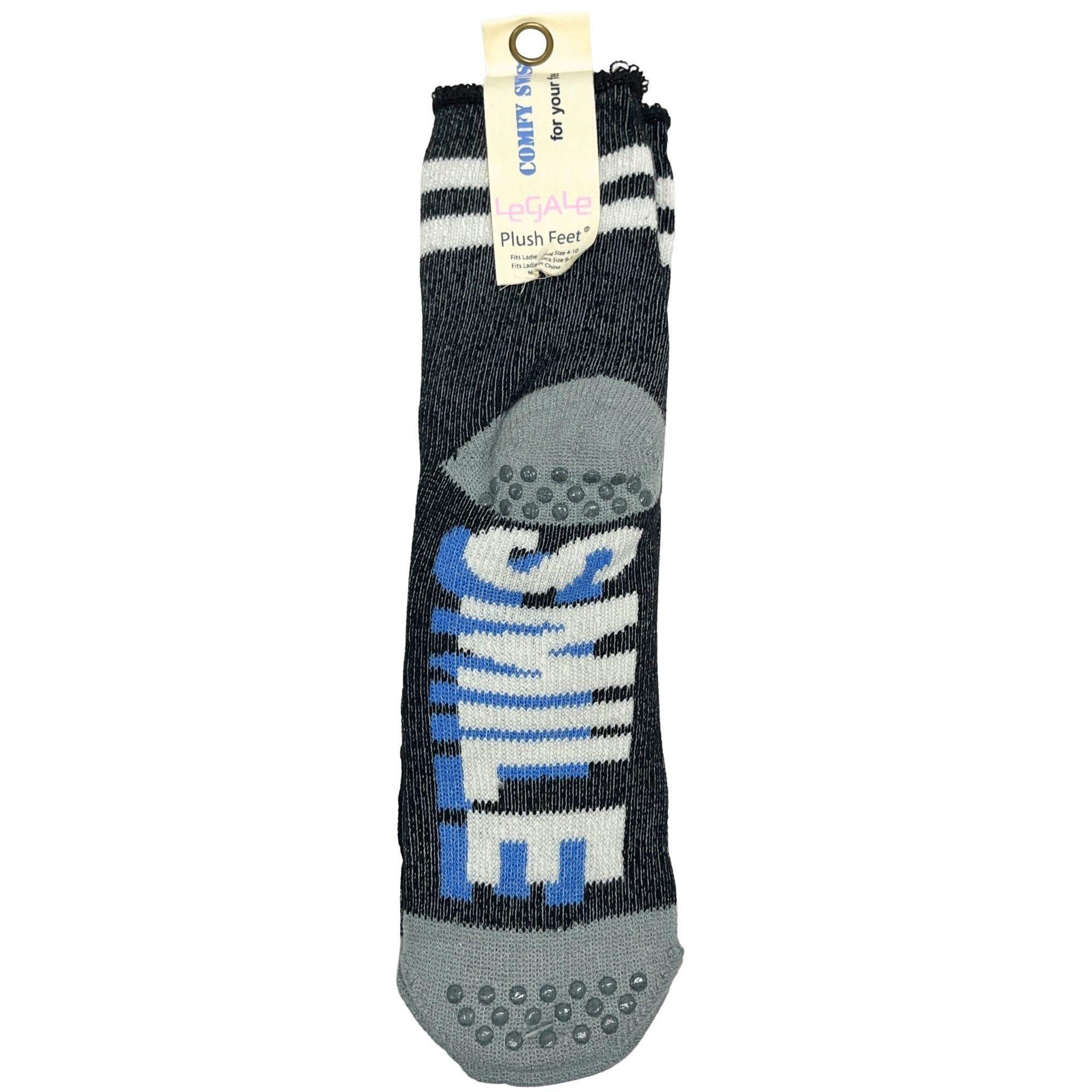 Legale 1 Pair Plush Crew Socks Inspire Yourself Design Assorted Colors Ladies Shoe Size 4-10 image