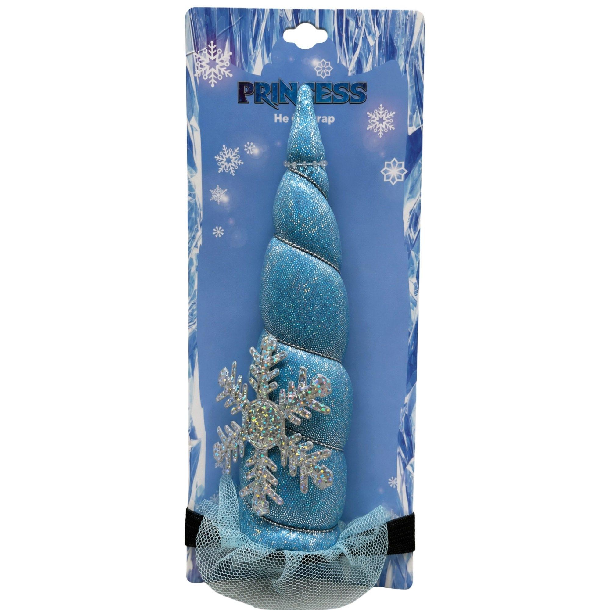 Ice Princess Blue Unicorn Horn Headband with Snowflake image
