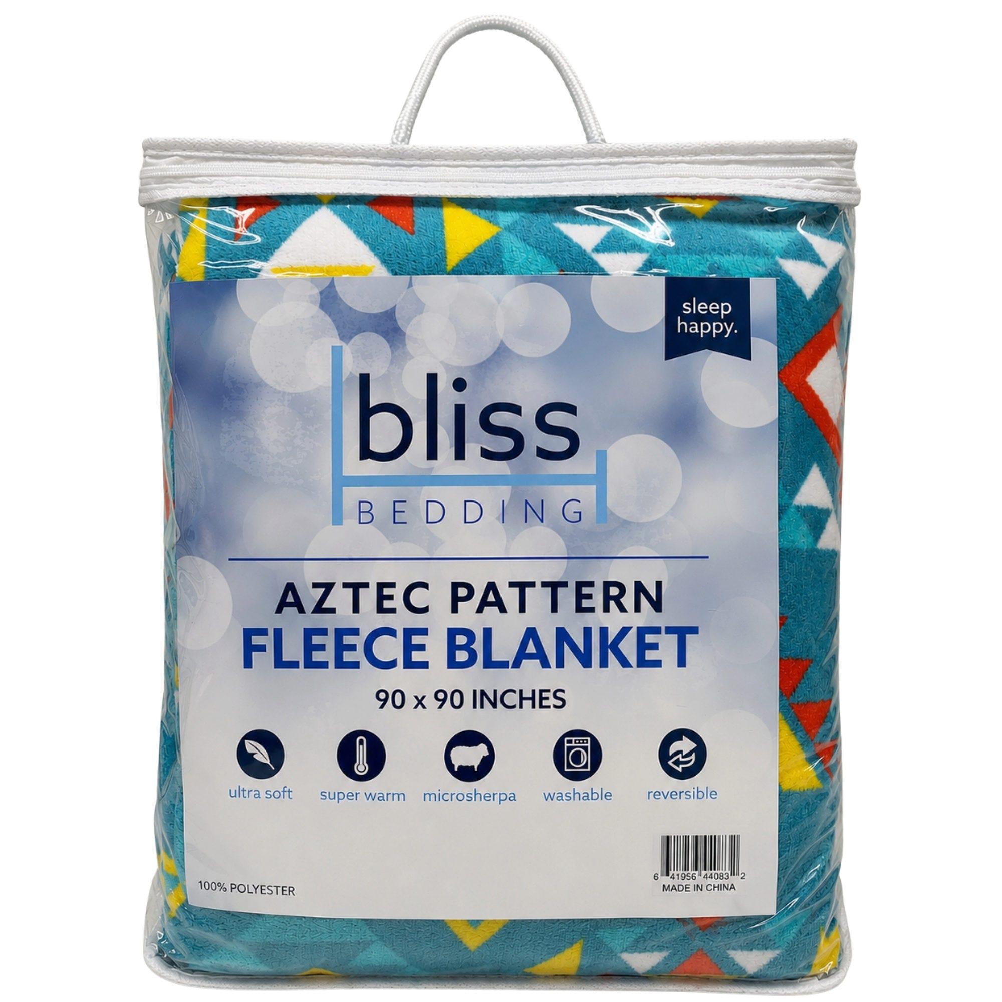 Bliss 90" x 90" Extra Large Reversible Fleece Blanket with Geometric Pattern image