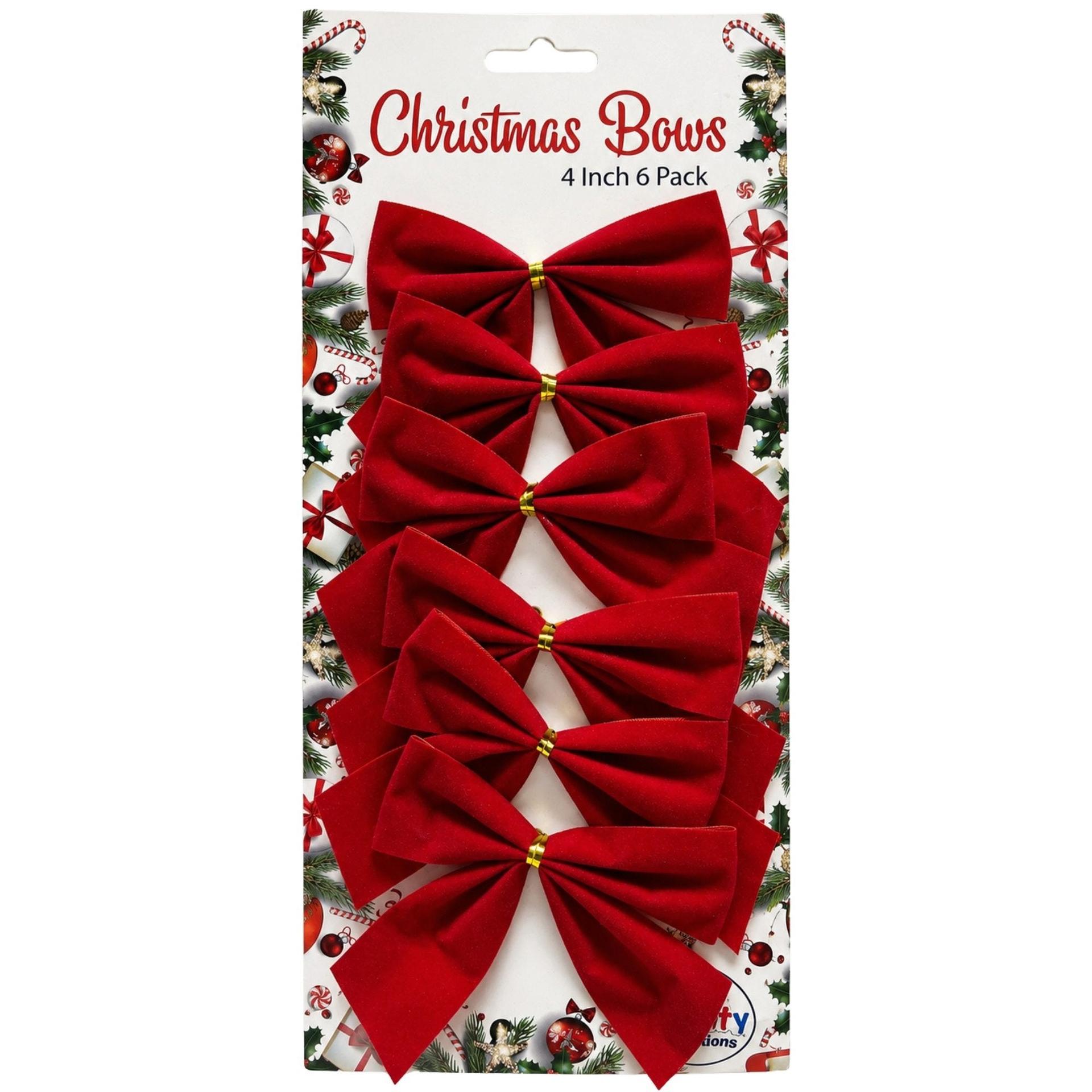 Party Solutions Red 4" Christmas Bows 6 Pack image
