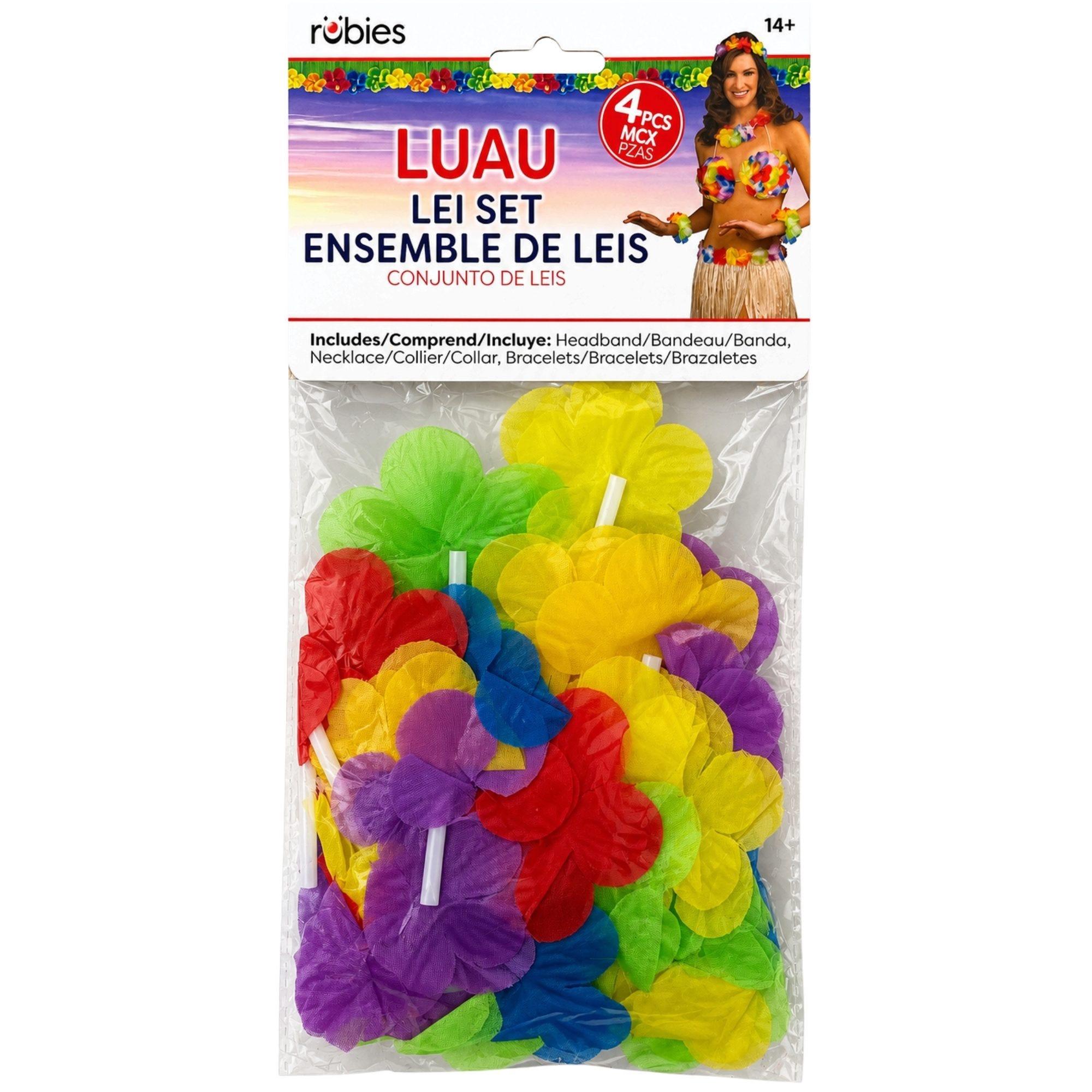 4 Piece Multi-Color Hawaiian Lei Set image