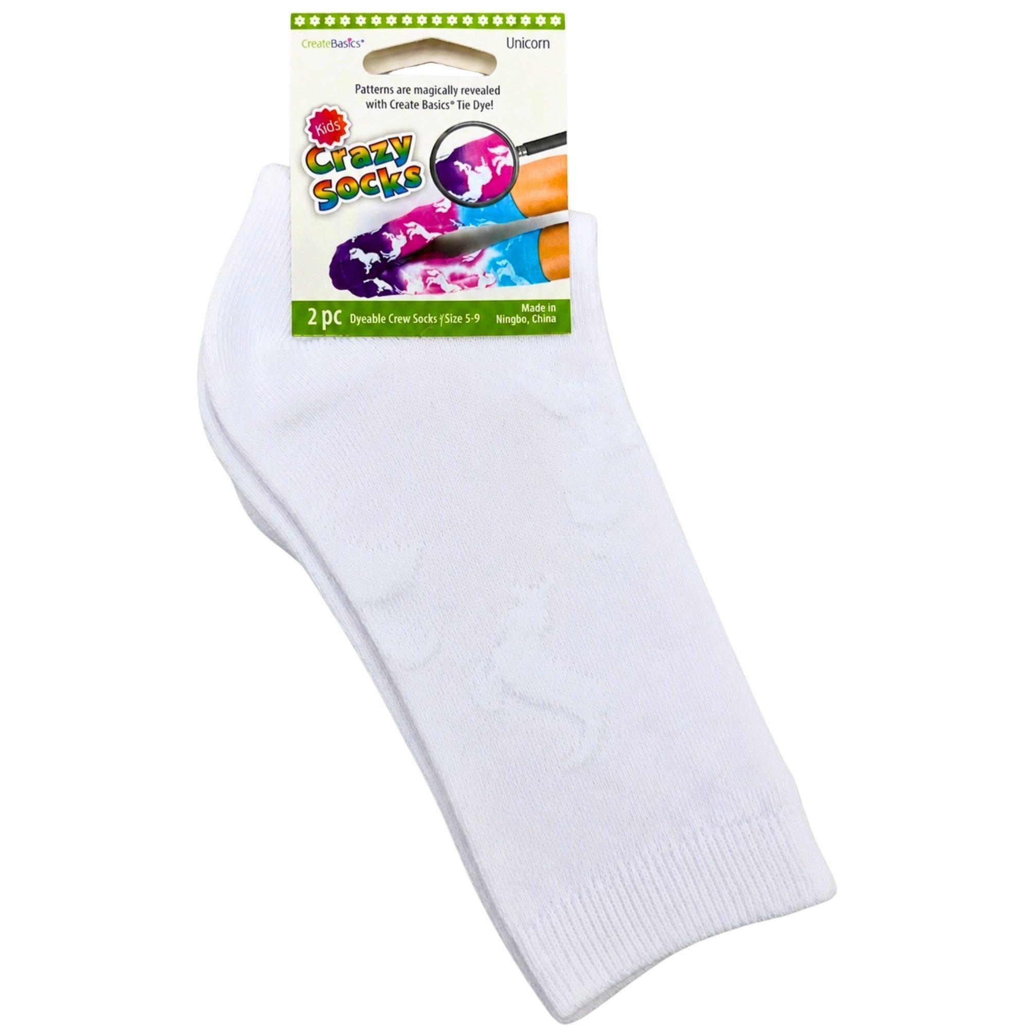 Create Basics Kids Size 5-9 Crazy Tie Dye Crew Socks image