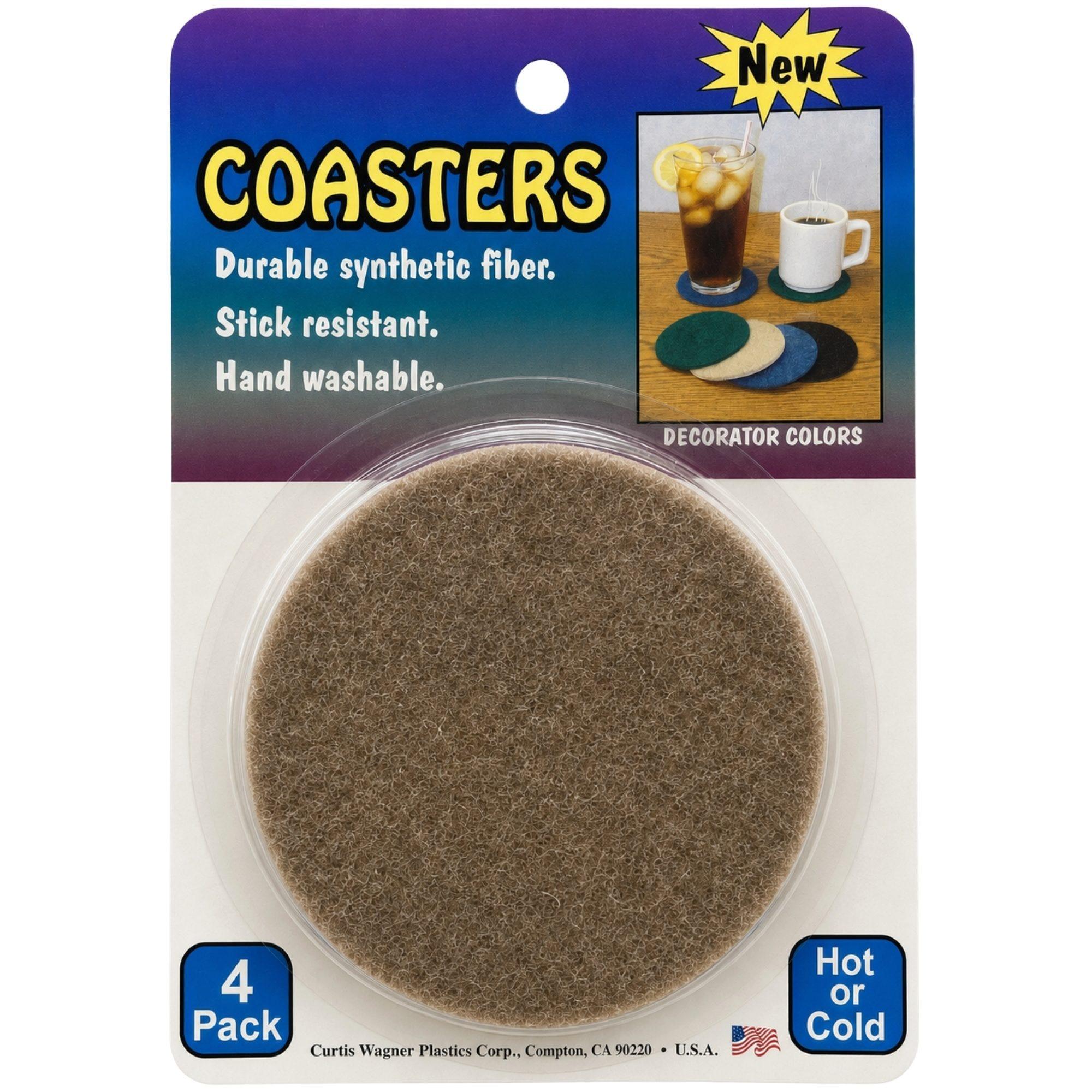 4 Pack 4" Synthetic Fabric Coasters image