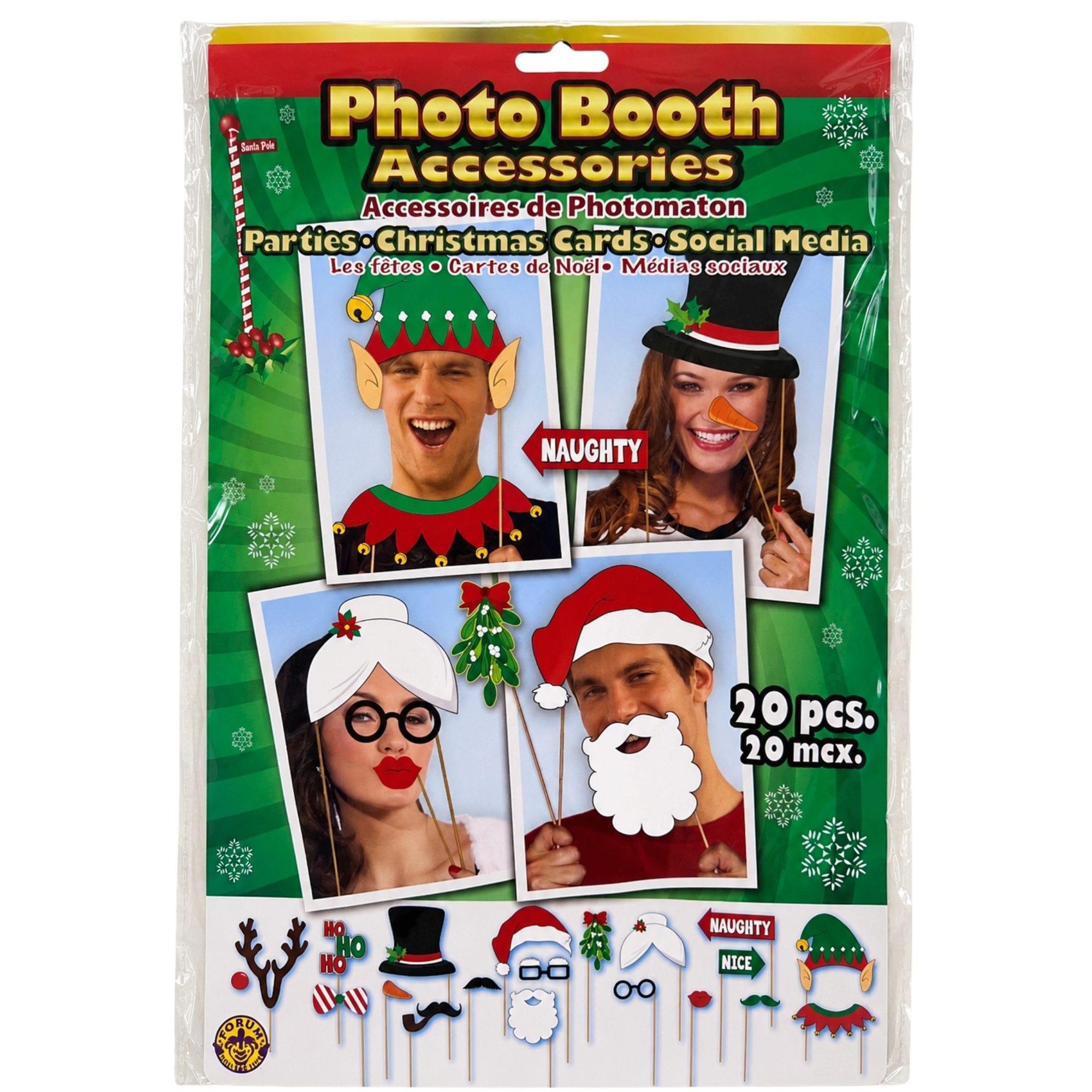 20 Piece Christmas Theme Photo Booth Accessories image