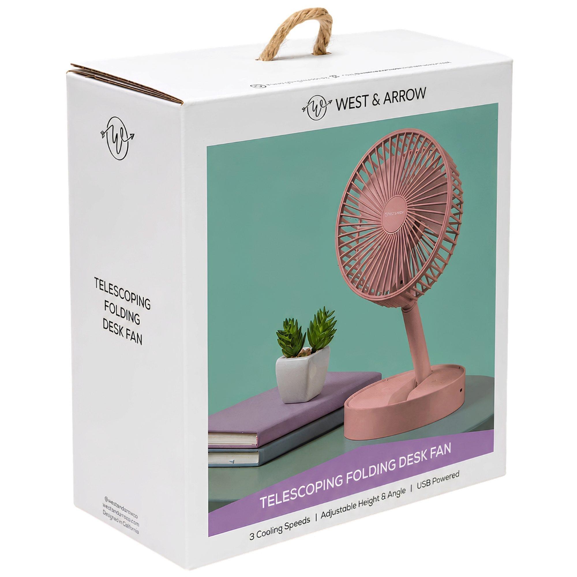 Merkury TeleFan Telescoping Desk & Table Fan in Dark Pink image