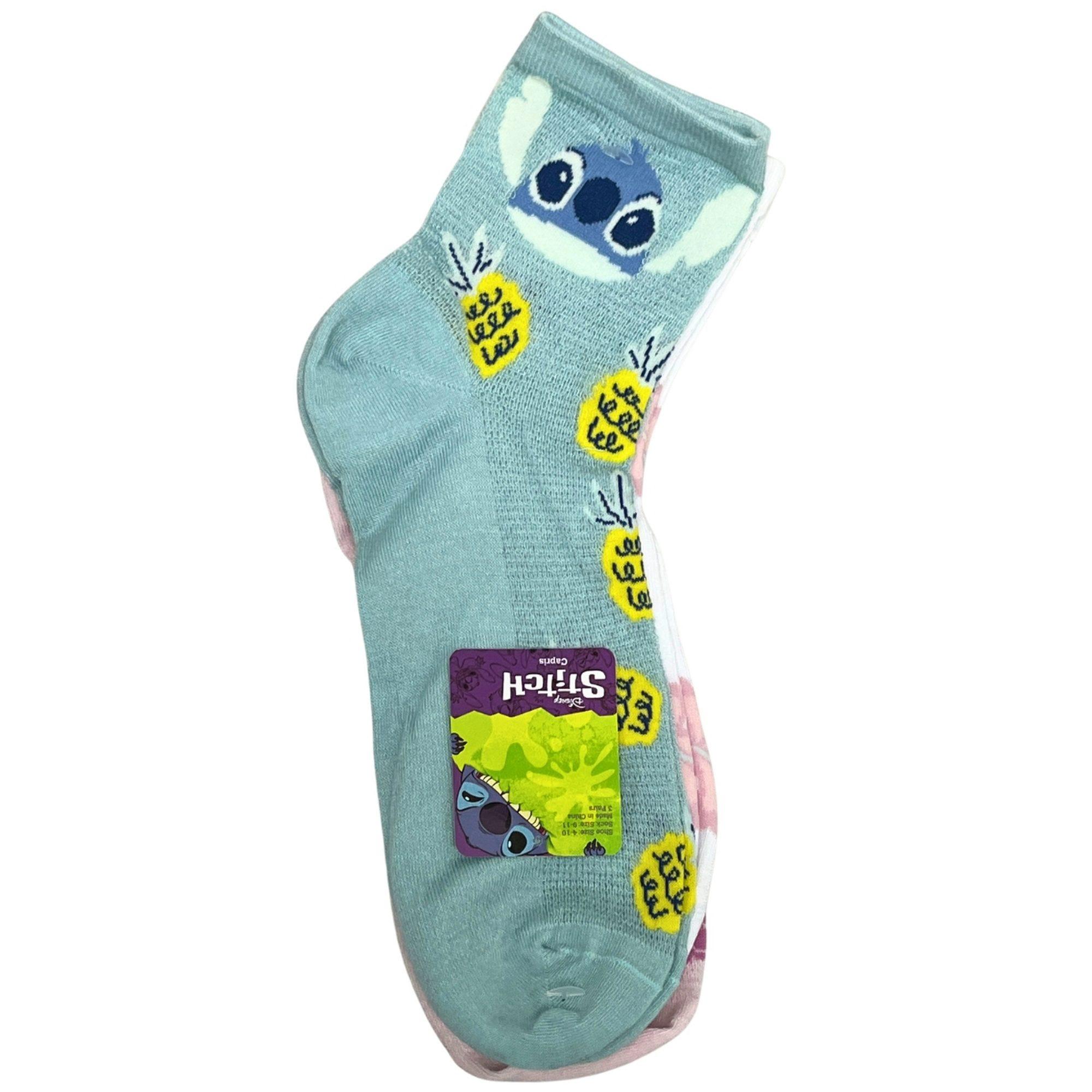 3 Pair Disney Lilo & Stitch Crochet Capri Socks image
