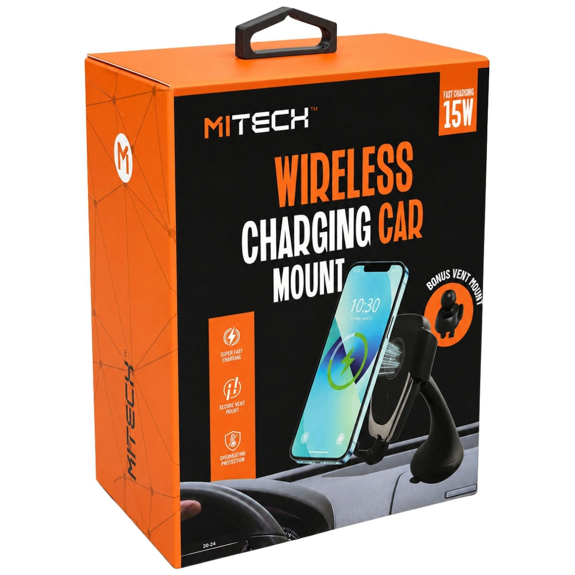 MiTech Wireless 15W Fast Charging Car Mount with Bonus Vent Mount image