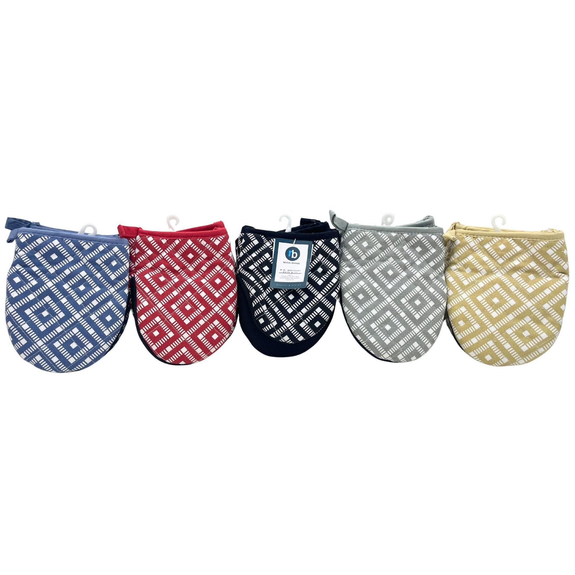 Revival Brands Neoprene Mini Oven Mitt Set in Assorted Geometric Designs and Colors image