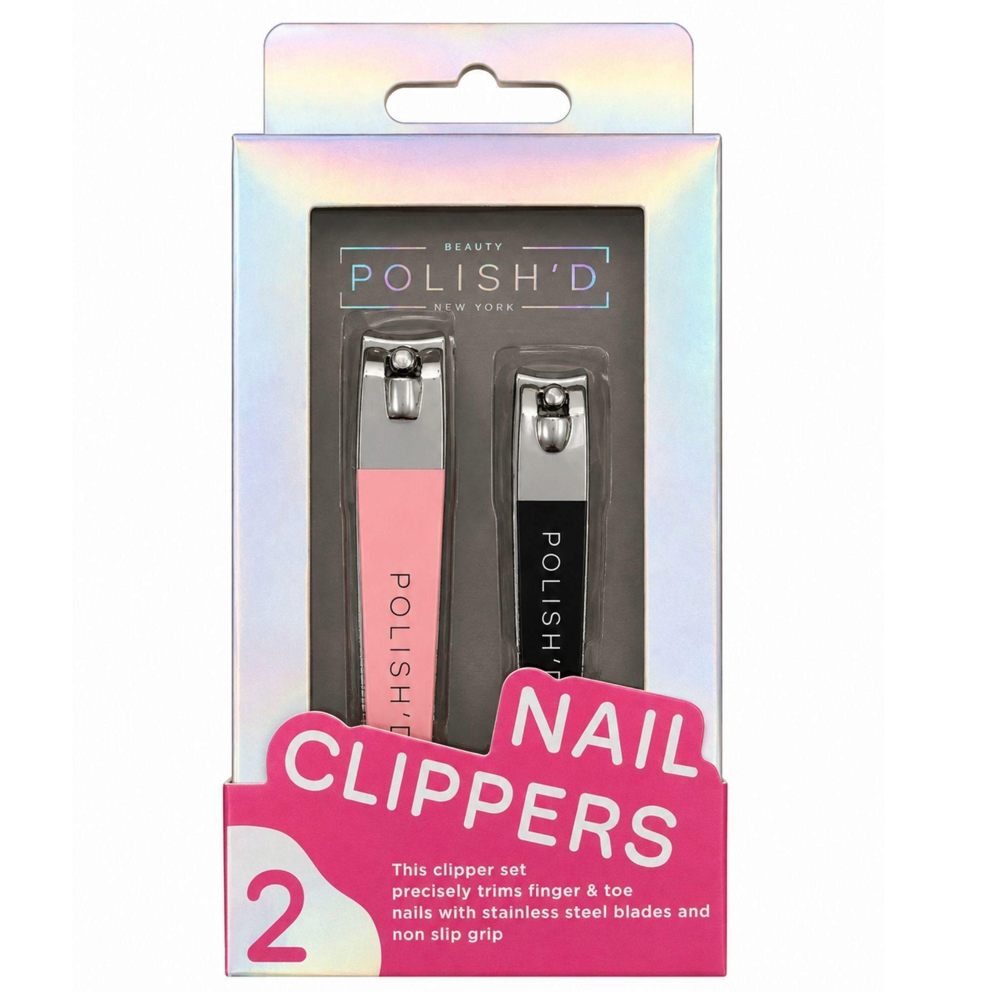 POLISH'D 2 Piece Pink Nail Clipper Set image