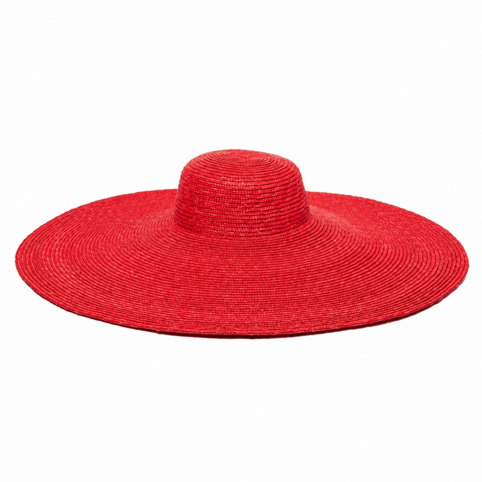 Women's Oversized Wide Brim Sun Hat in Red image