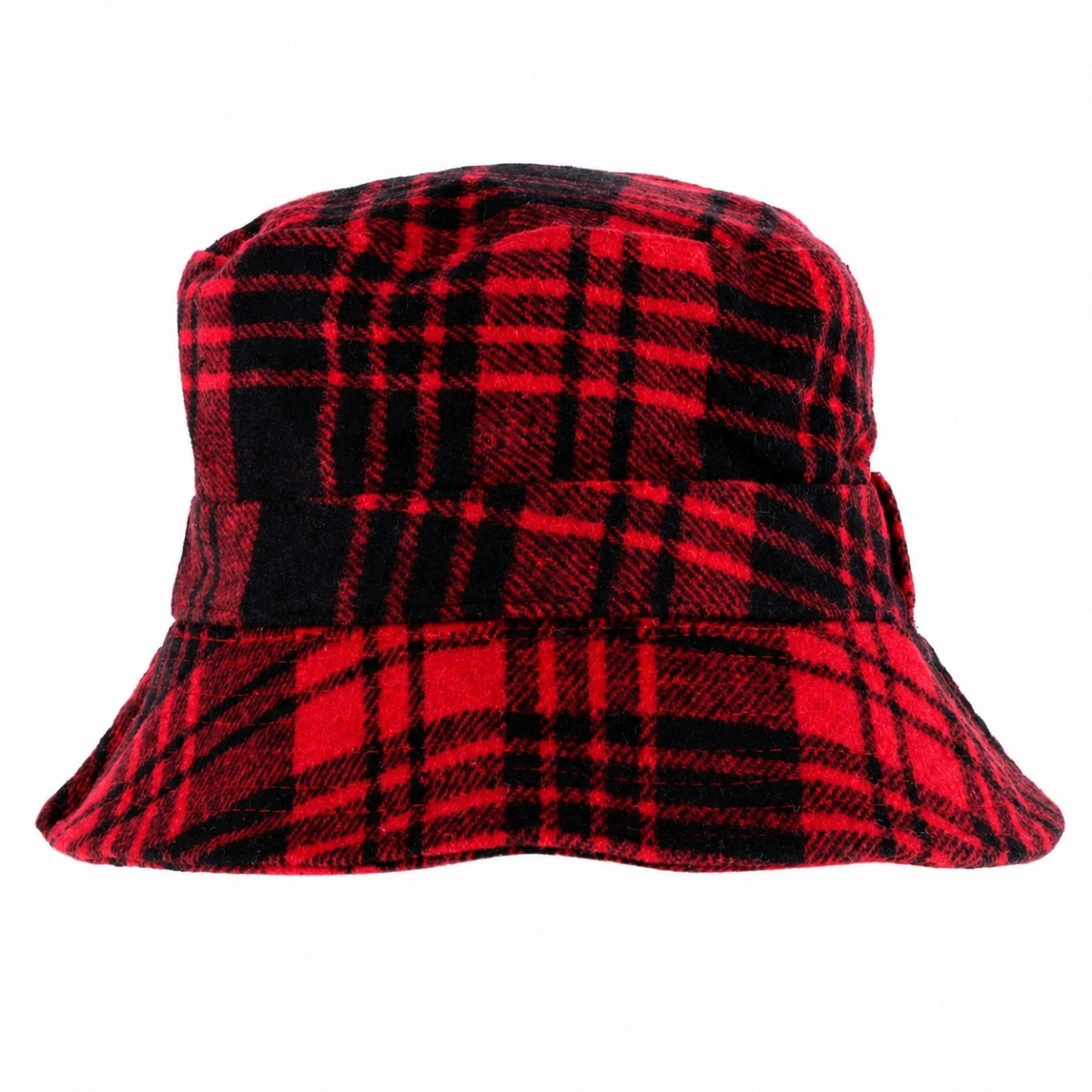 Men's Bucket Hat in Red Buffalo Plaid image