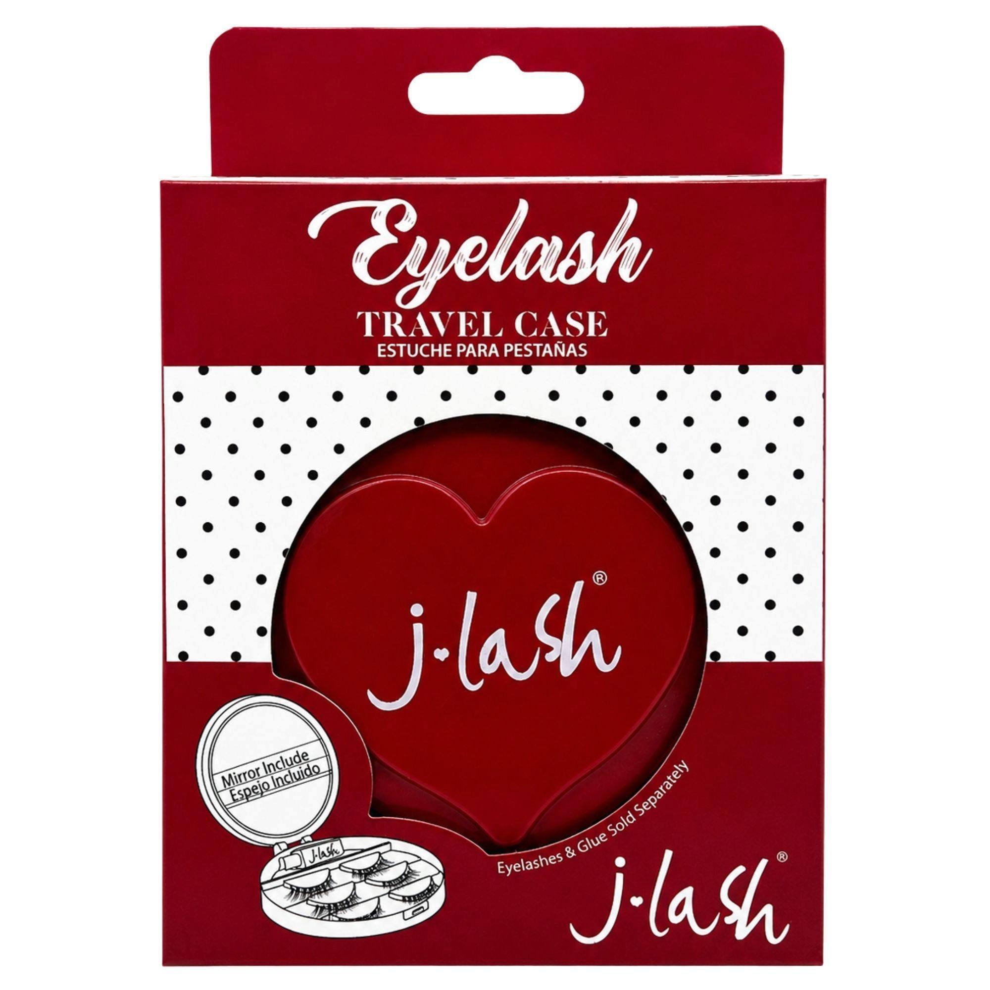 J-Lash Eyelash Travel Case with Mirror in Red image