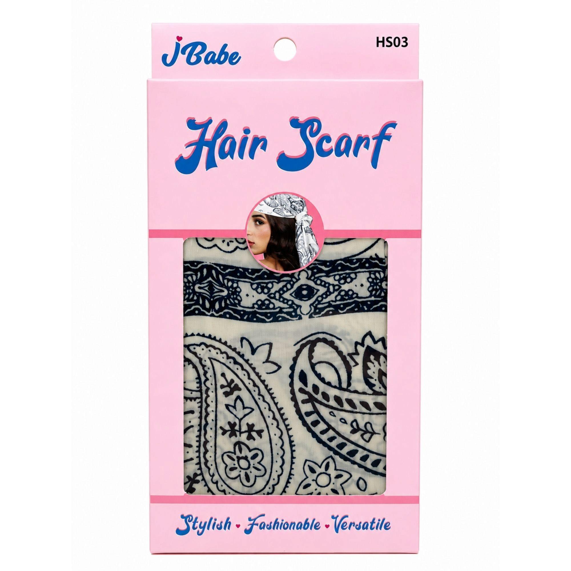 J-Babe White Paisley Hair Scarf image