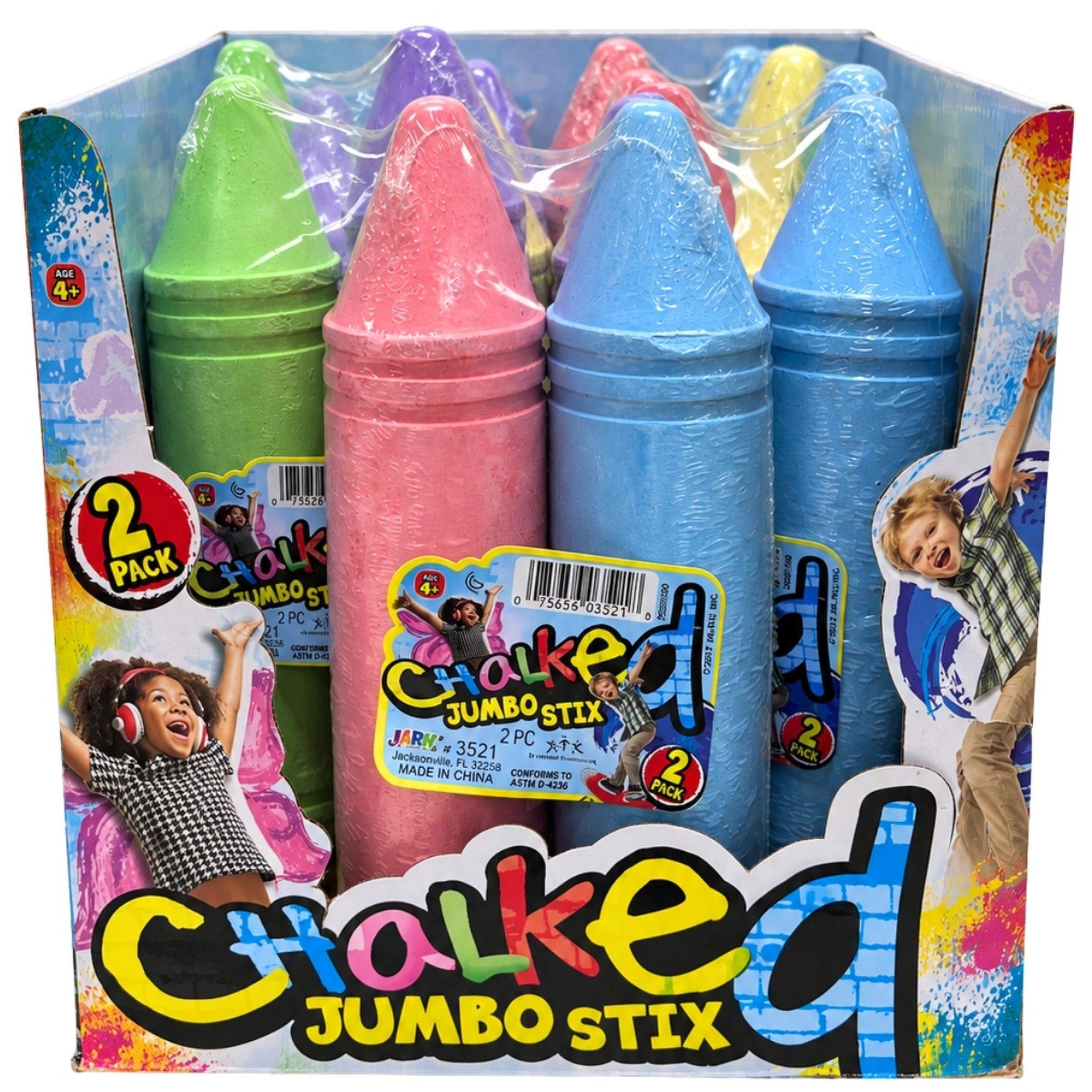 Chalked Jumbo Stix Sidewalk Chalk 2-Pack in Countertop Display image