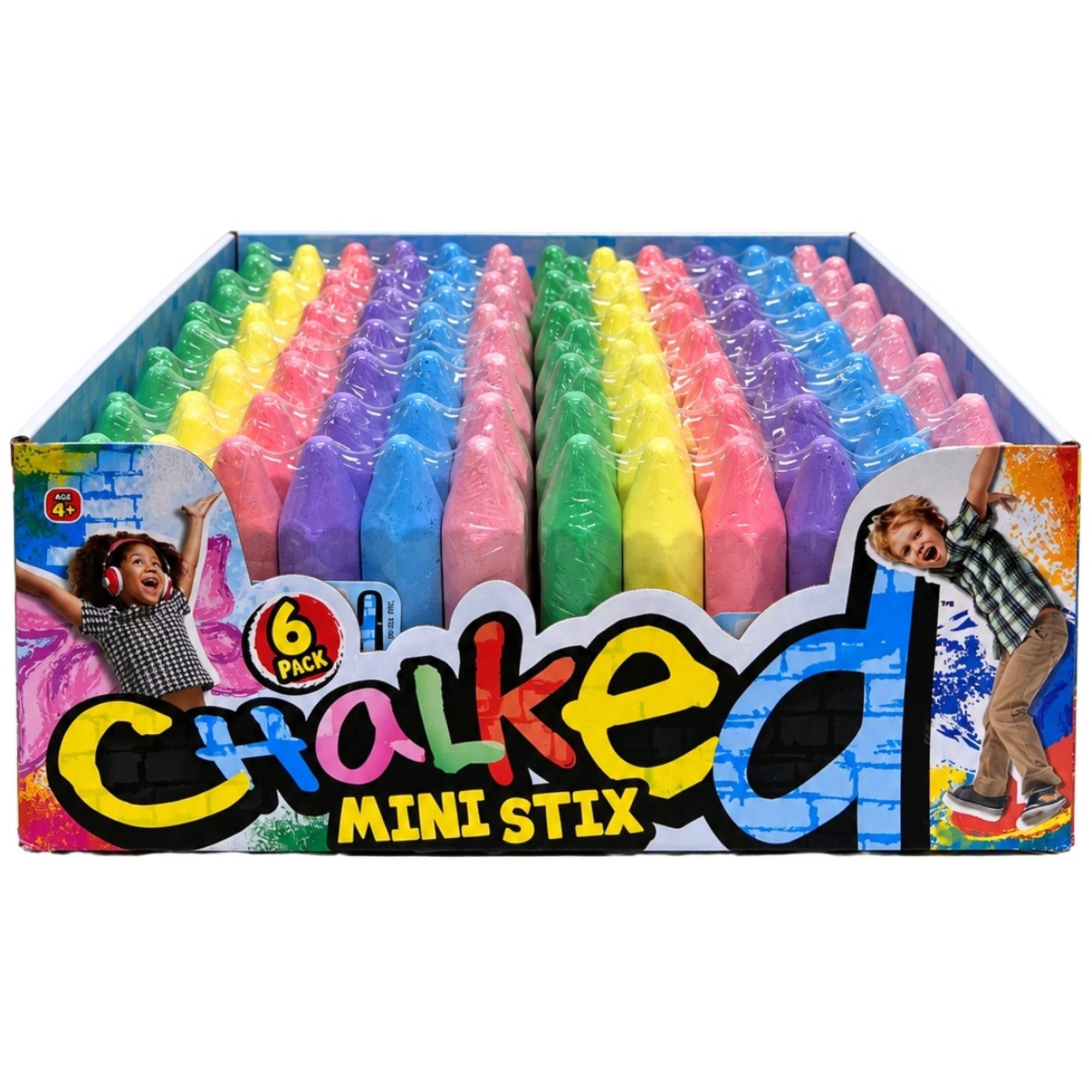 Chalked Mini Stix Sidewalk Chalk 6-Pack in Countertop Display image