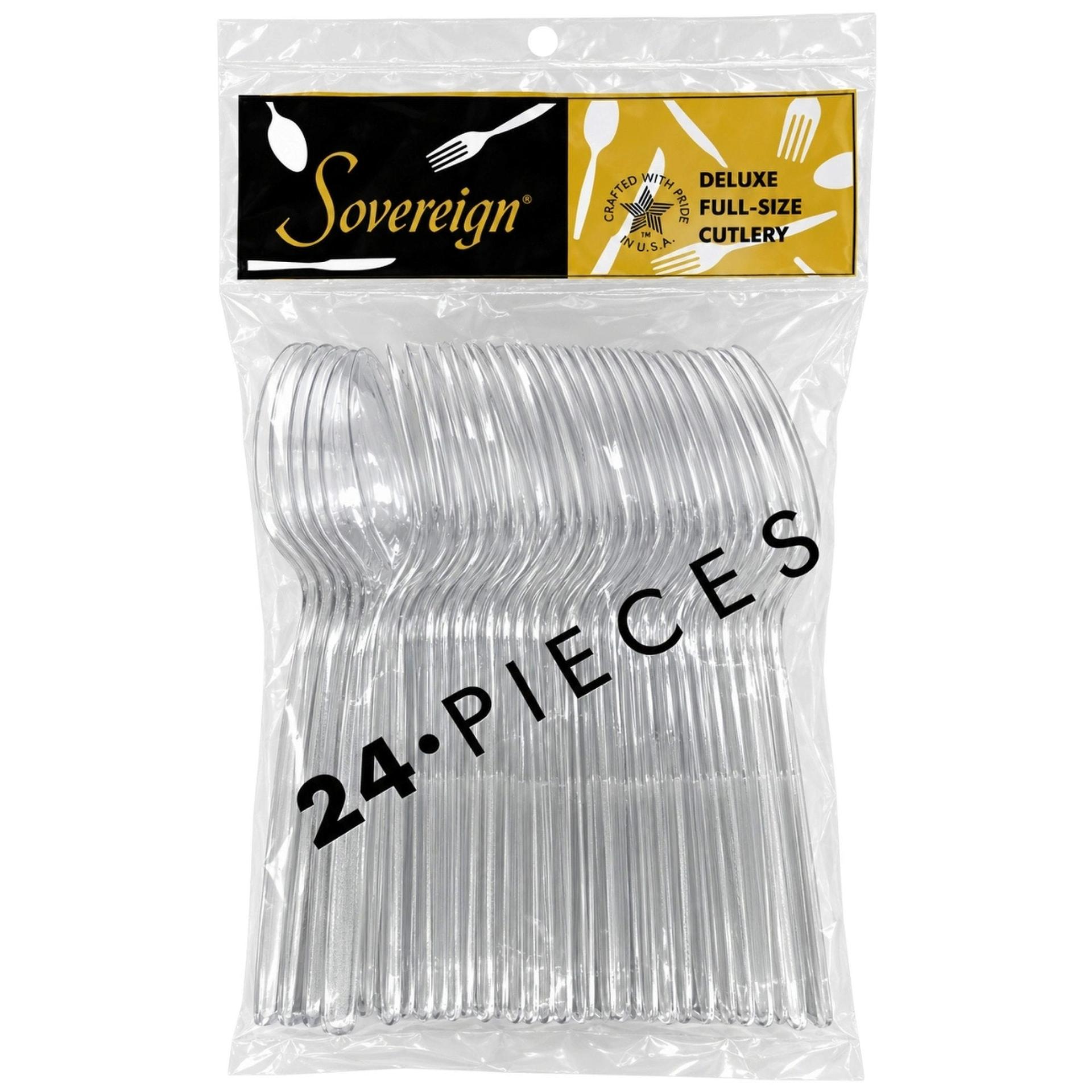 24 Pack Deluxe Full-size Cutlery Crystal/Clear Spoons image