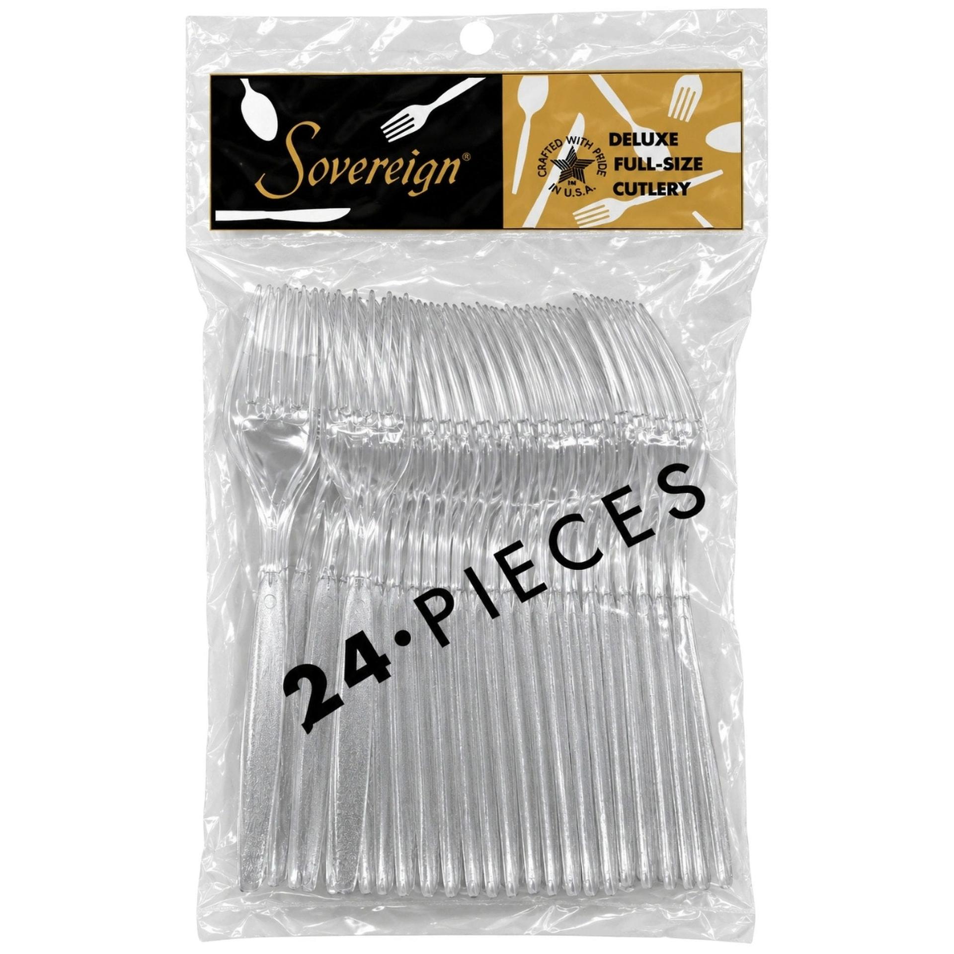 24 Pack Deluxe Full-size Cutlery Crystal/Clear Forks image