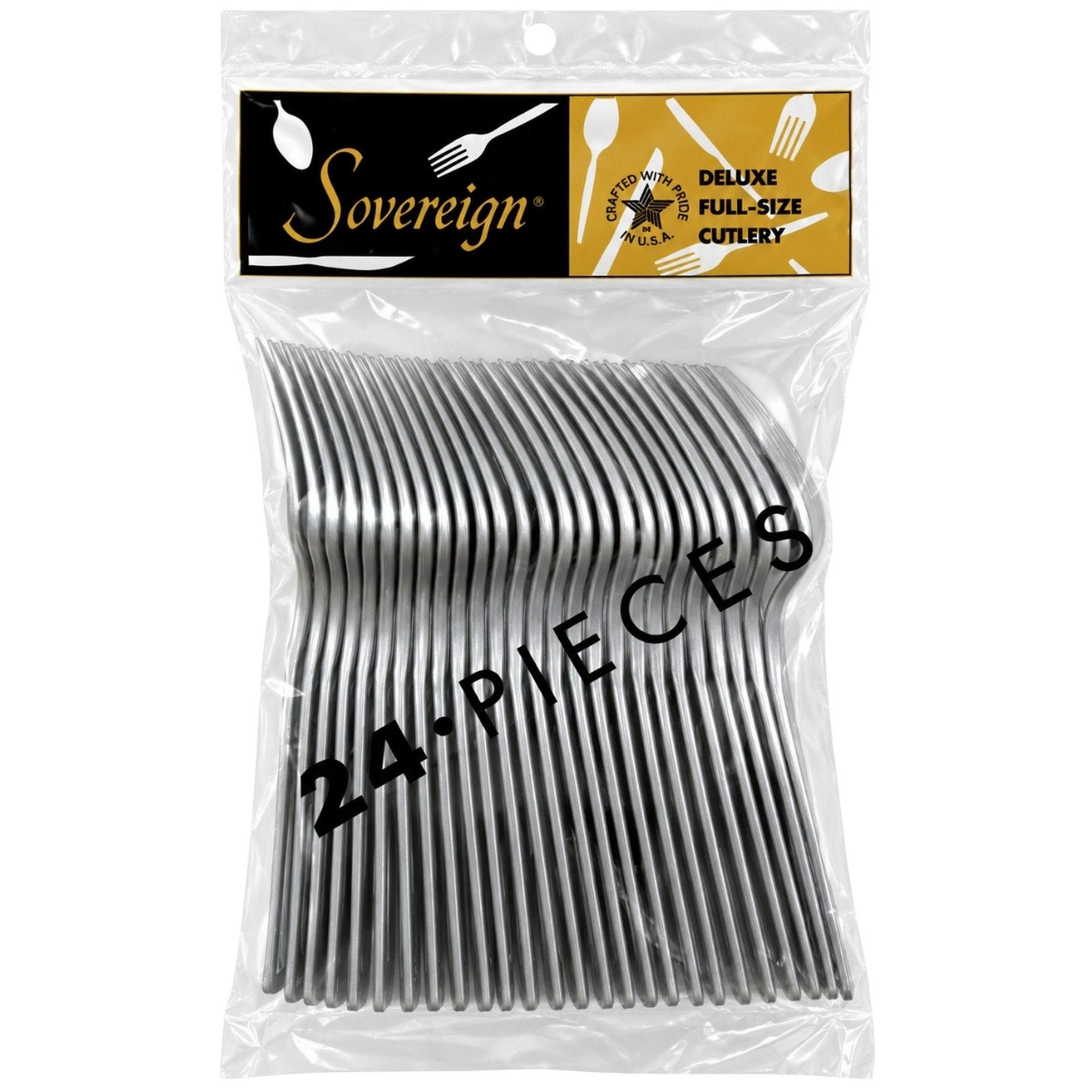 24 Pack Deluxe Full-size Cutlery Silver Forks image