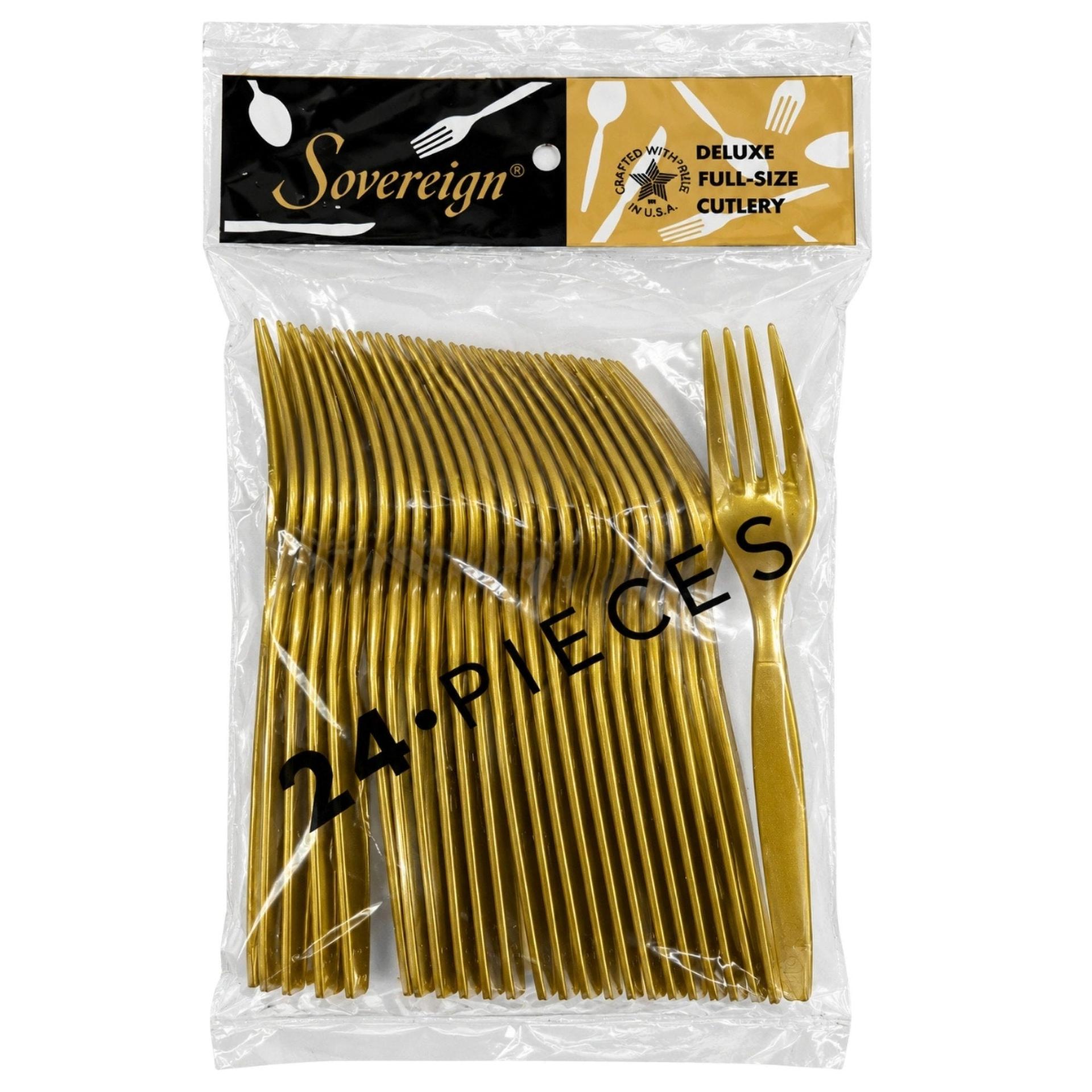 24 Pack Deluxe Full-size Cutlery Gold Forks image