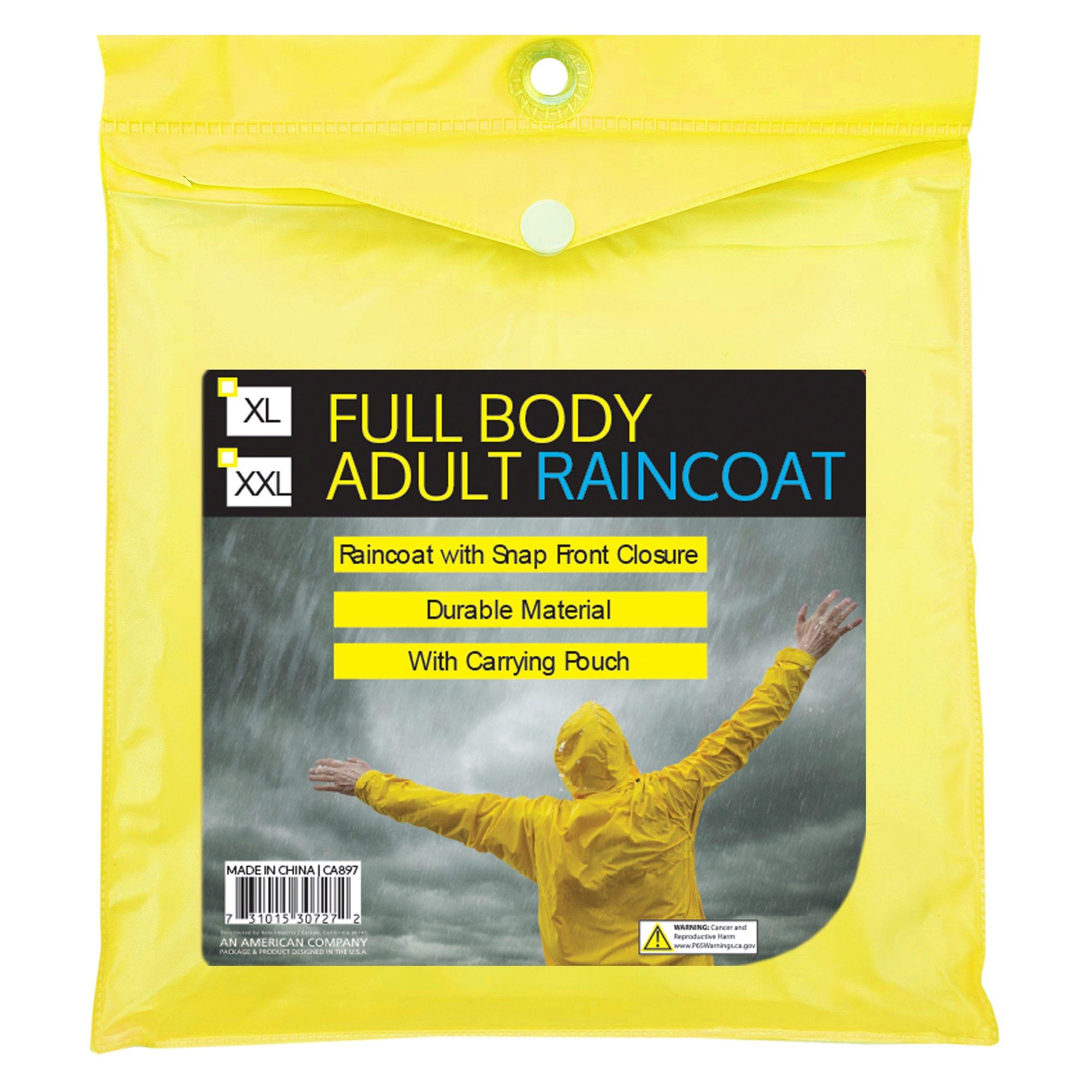 Lightweight Full Body Adult Raincoat with Carrying Bag Large, XL and XXL image