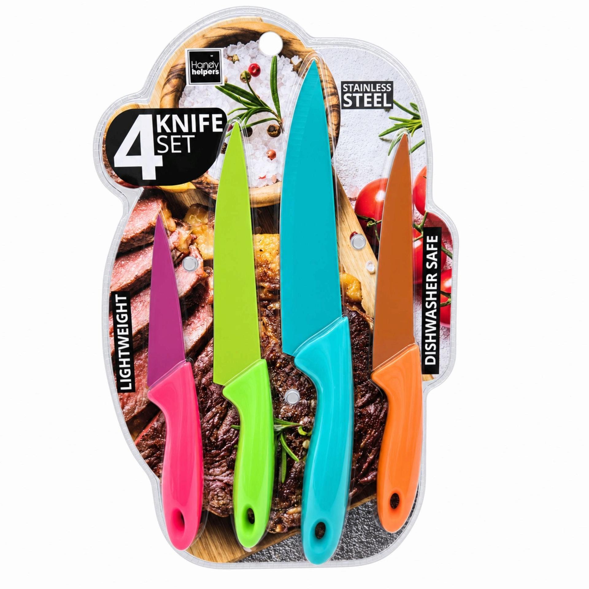 4 Piece Pastel Colorful Kitchen Knife Set image