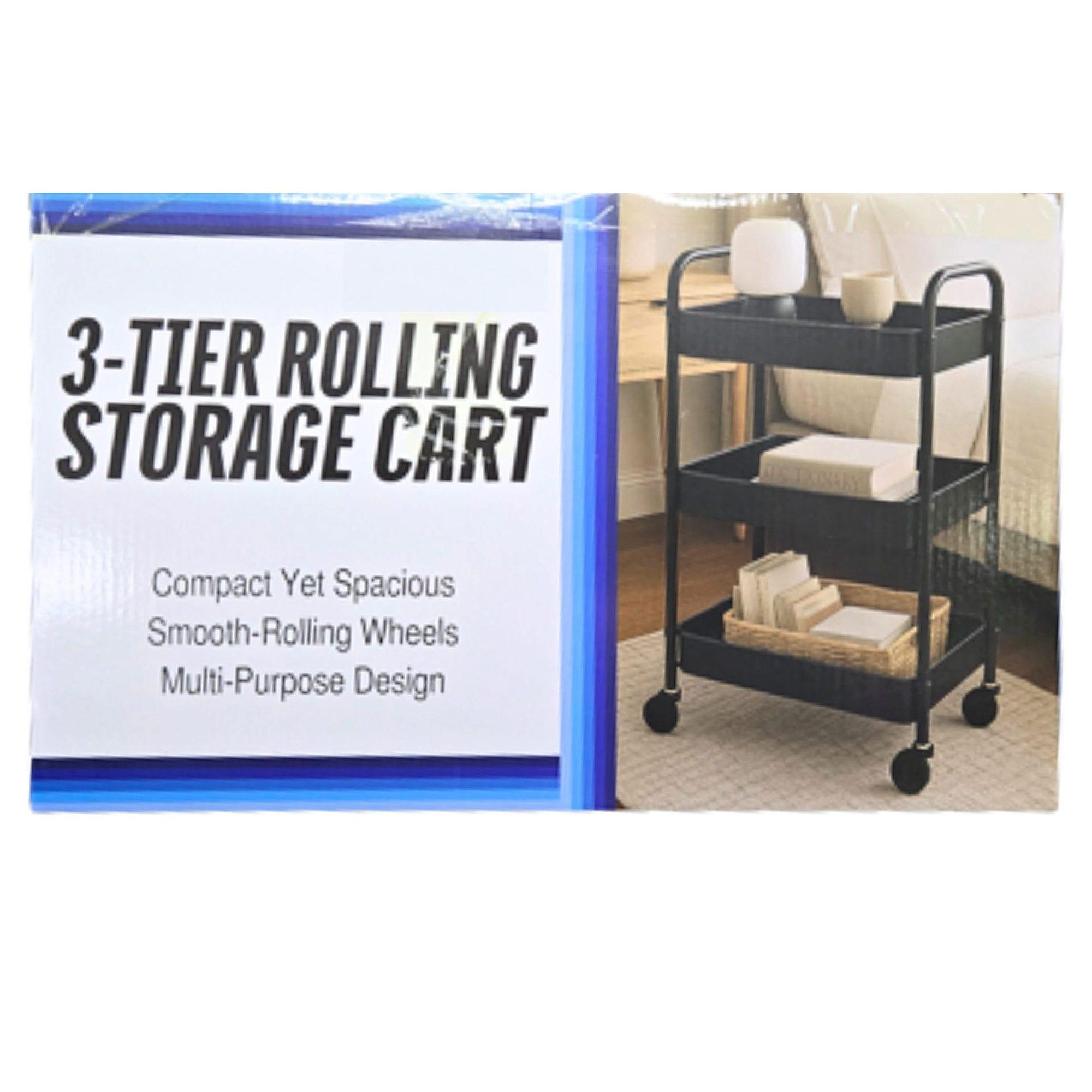 3-Tier Rolling Storage and Organization Utility Cart with Wheels and Handles in Assorted Colors image