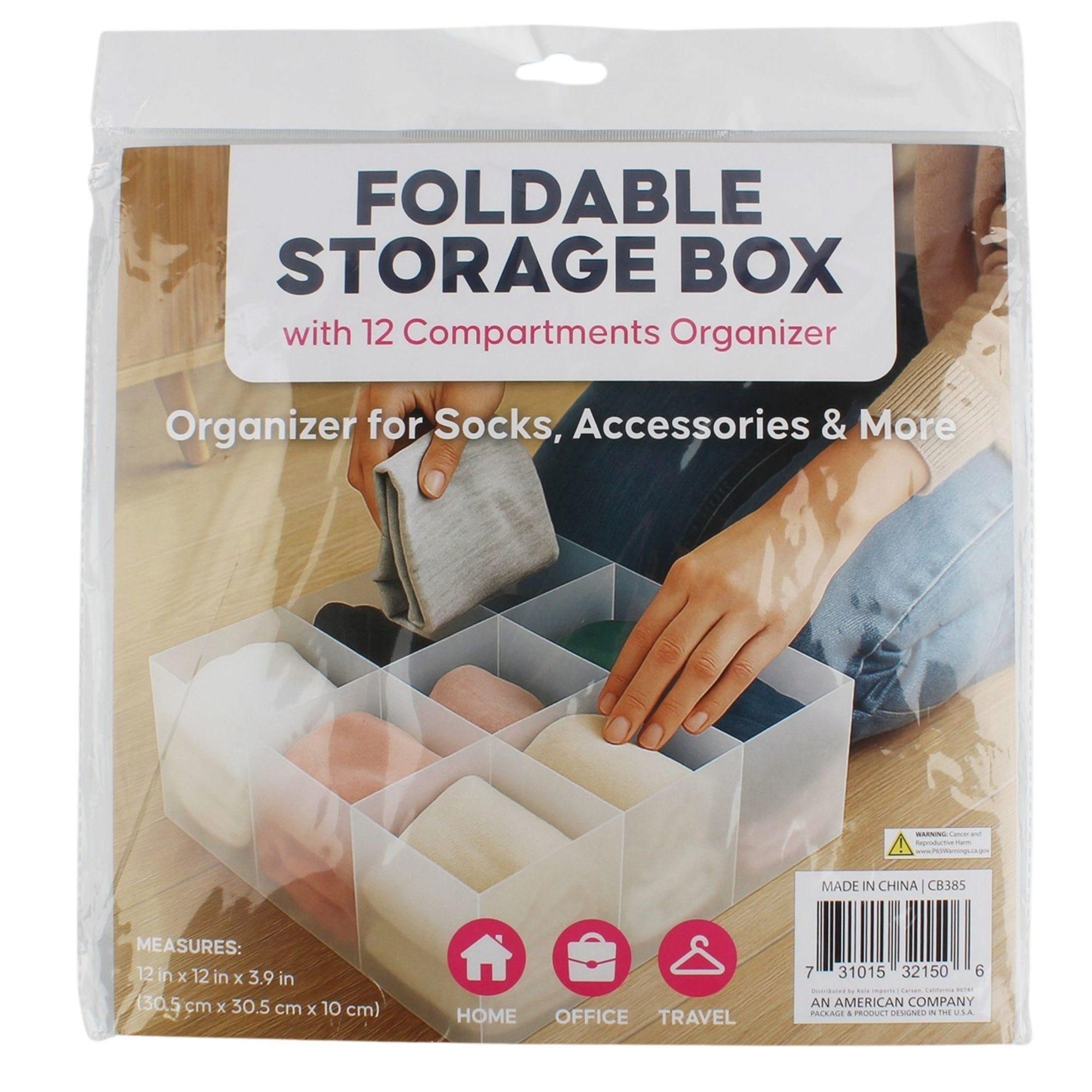 Foldable Storage Box with 12 Compartments Organizer image