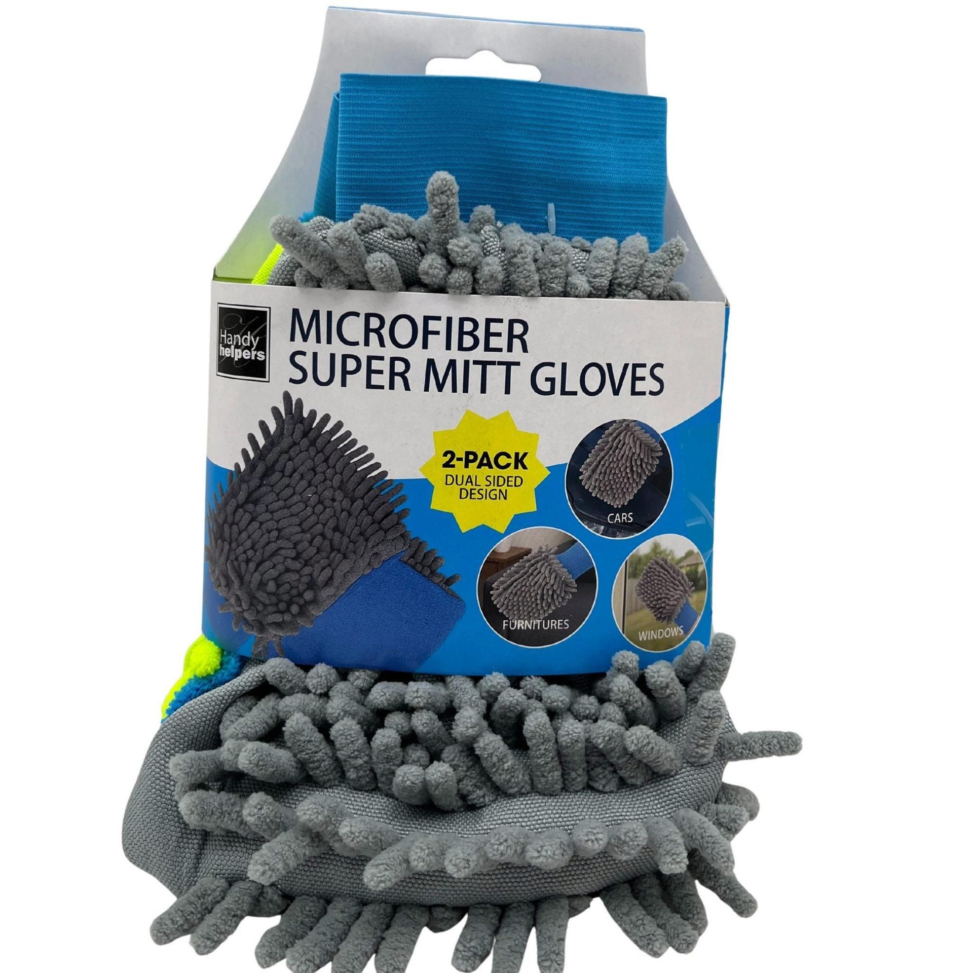 Microfiber Cleaning Mitt Gloves for Dusting Washing and Polishing Surfaces image