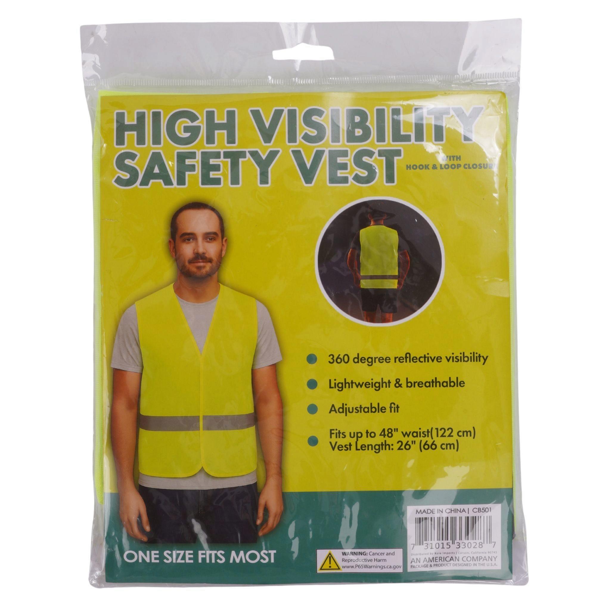 High Visibility Fluorescent Green Safety Vest with Reflective Strip image