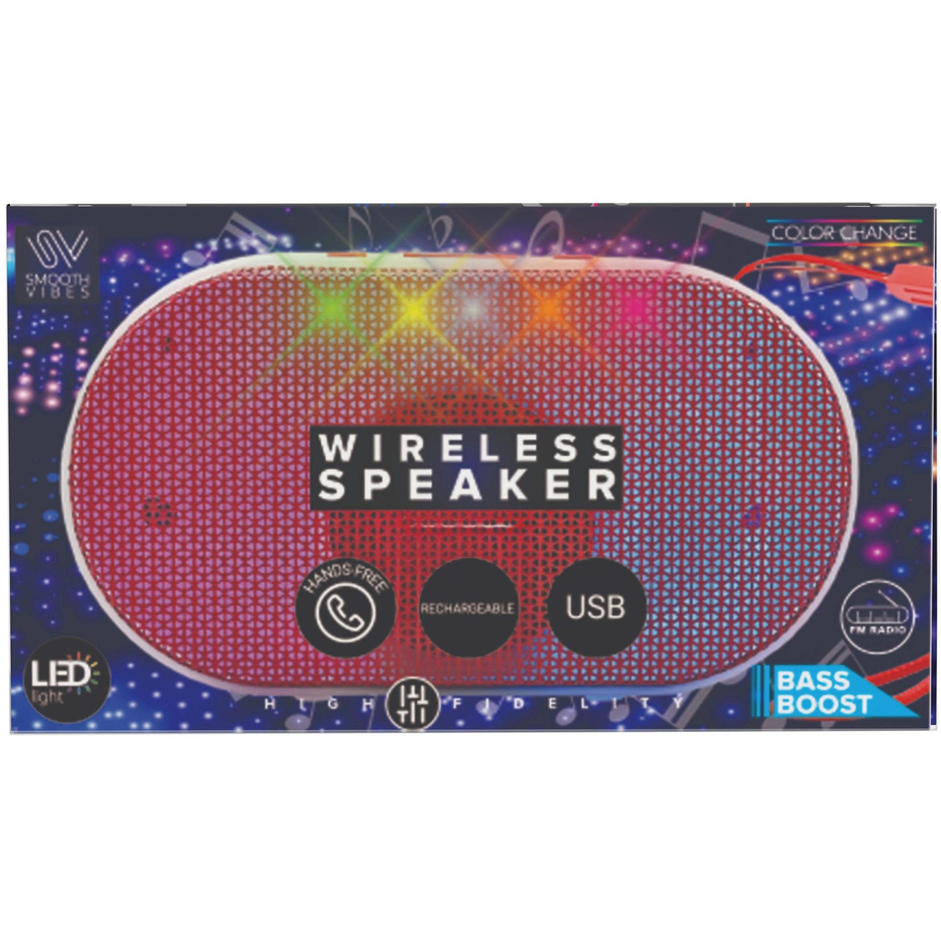 Red Wireless Portable LED Color Changing Speaker with Lanyard Handle image