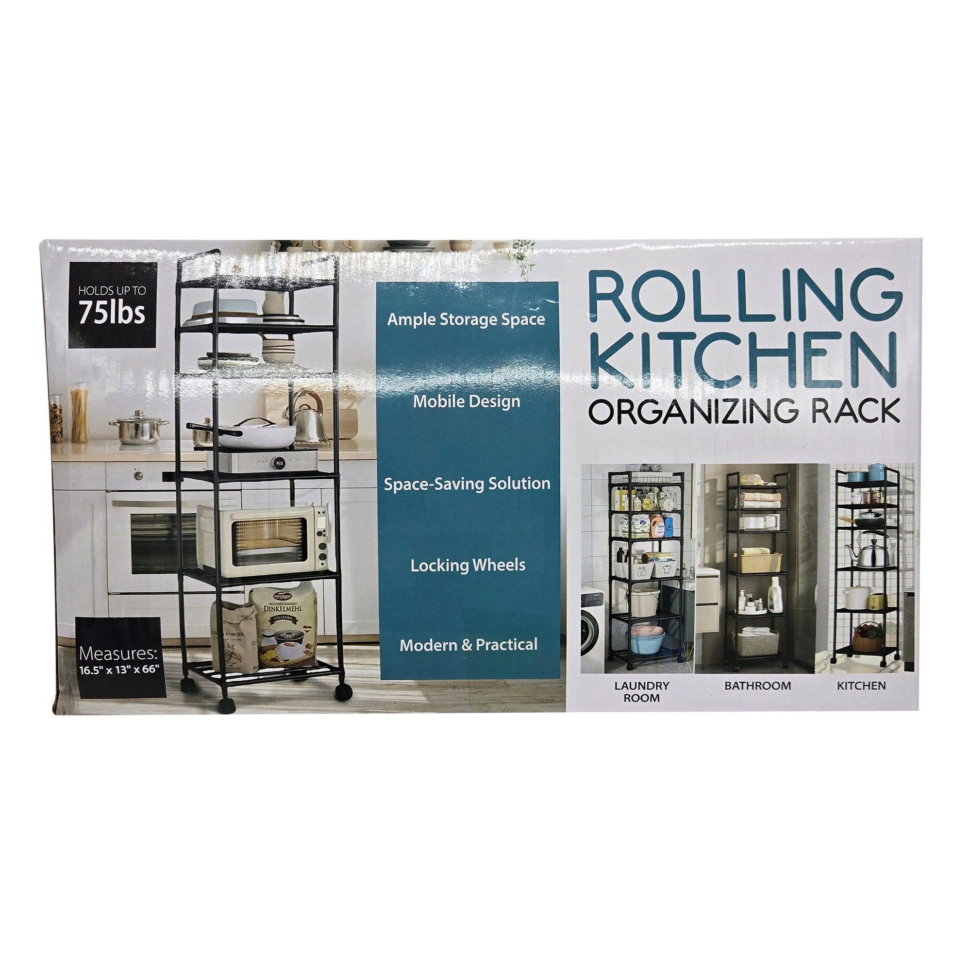 6-Tier Rolling Kitchen Organizing Rack in Assorted Colors image