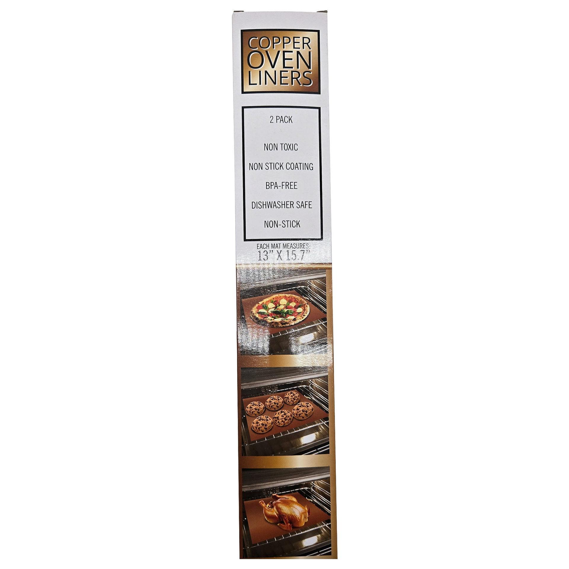 13" x 15.7" 2 Pack Copper Oven Liner image